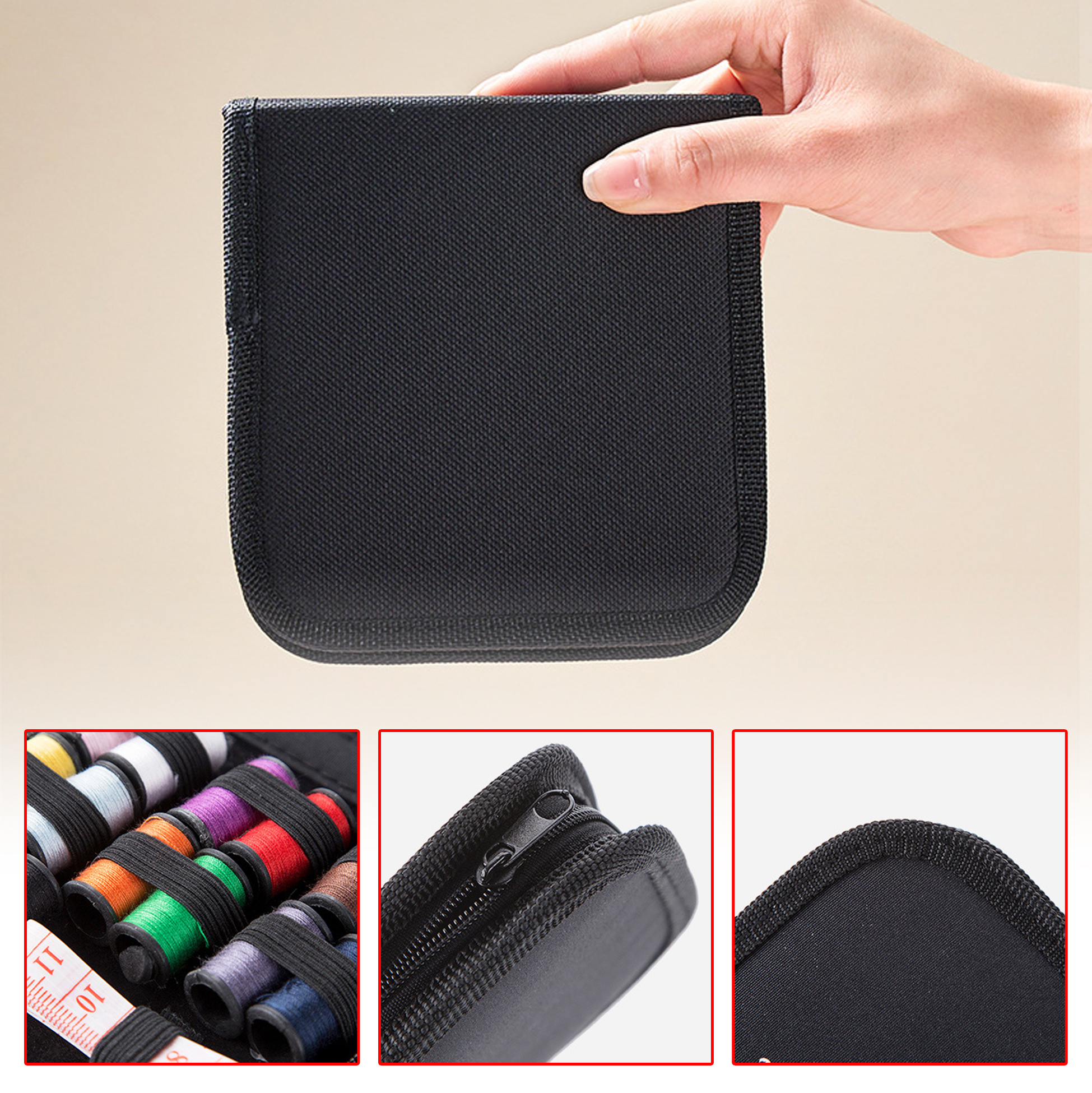 Black Fabric - made Compact Sewing Toolset