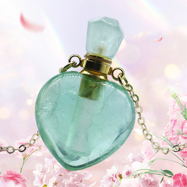 Heart - shaped Crystal Perfume Bottle Pendant