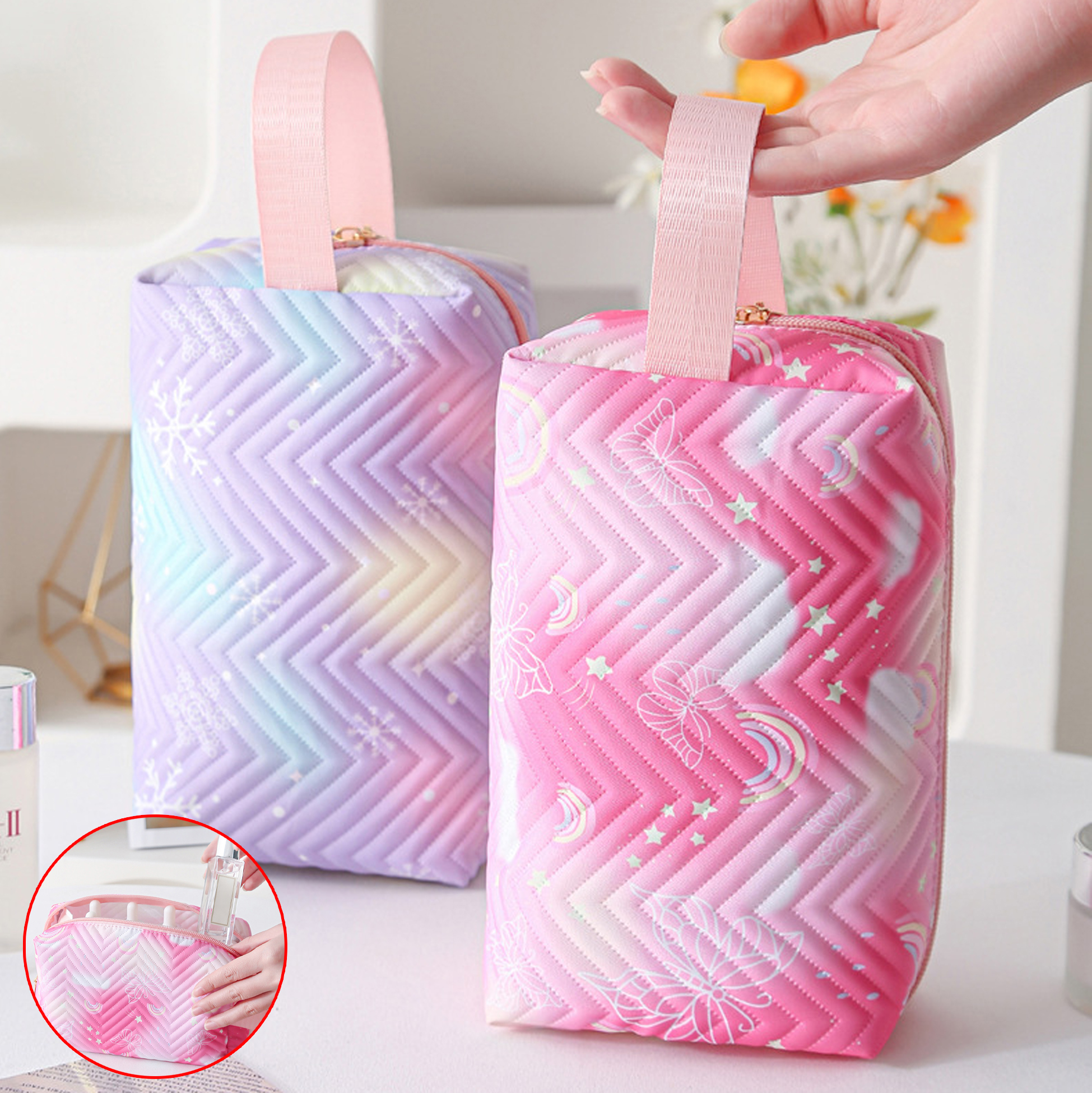 Gradient - Colored Quilted Makeup Bag