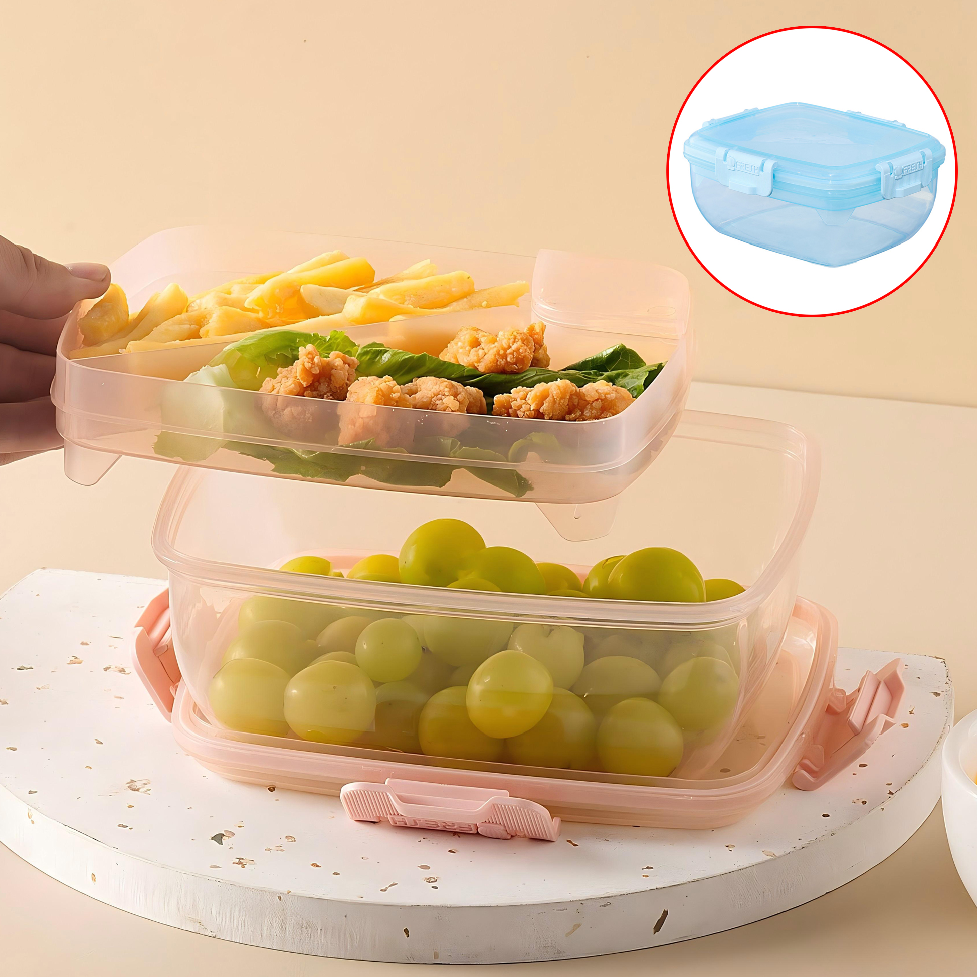 Light Blue Plastic Lunch Box