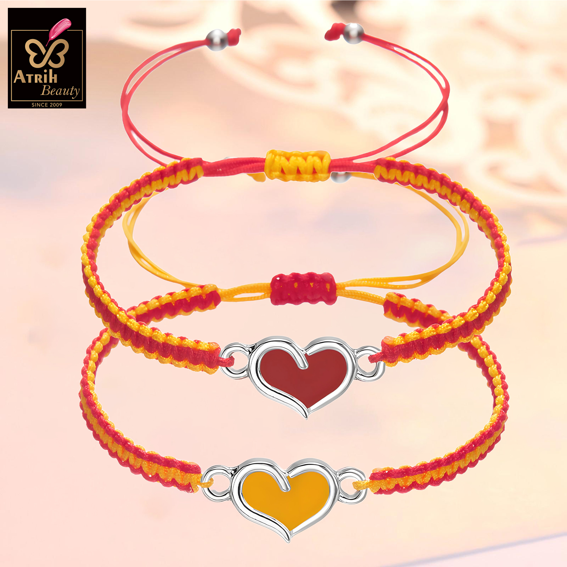 Adjustable Heart Shaped Charm Friendship Bracelets