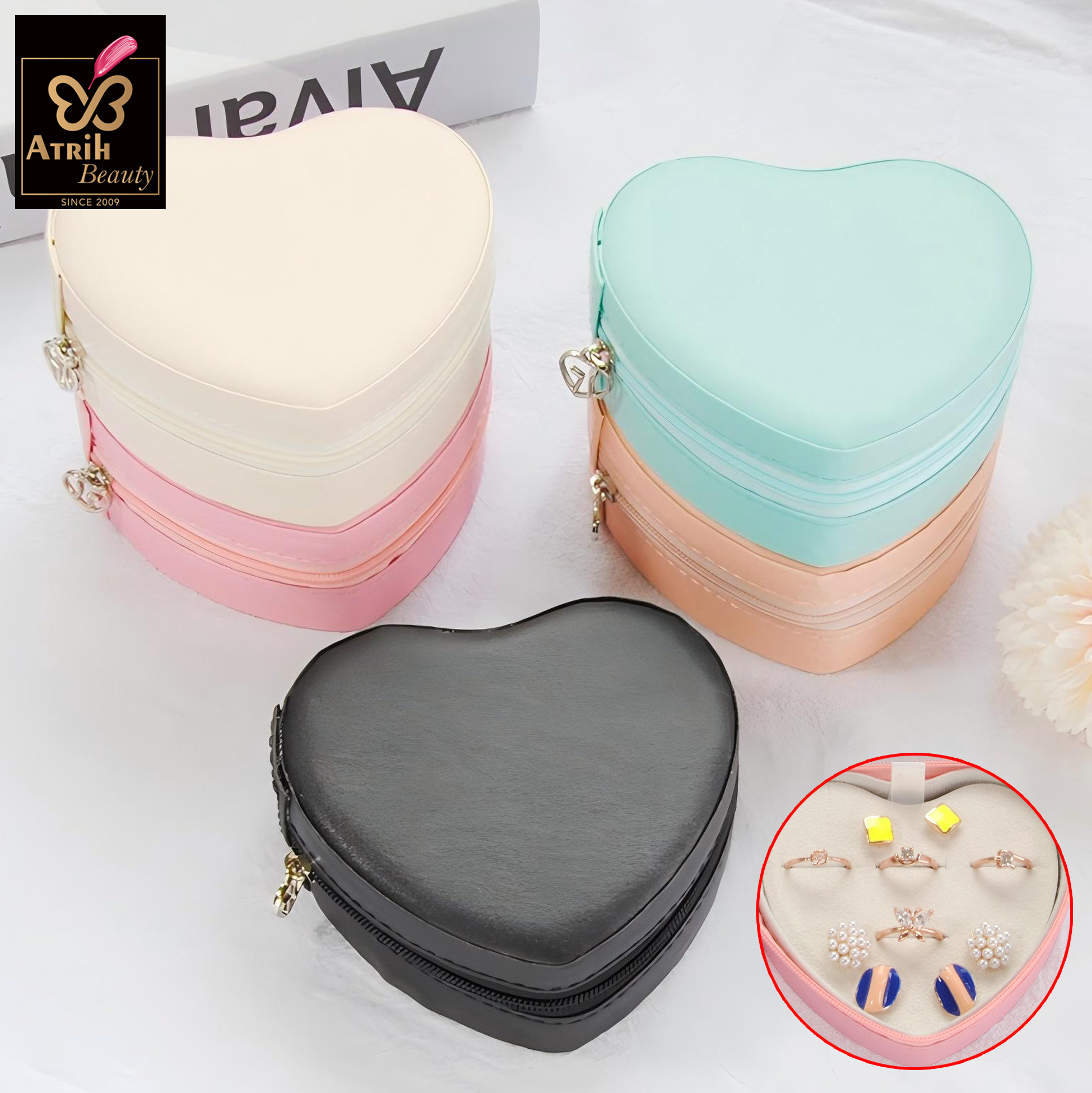 Heart Shaped Pink Jewelry Organizer Box