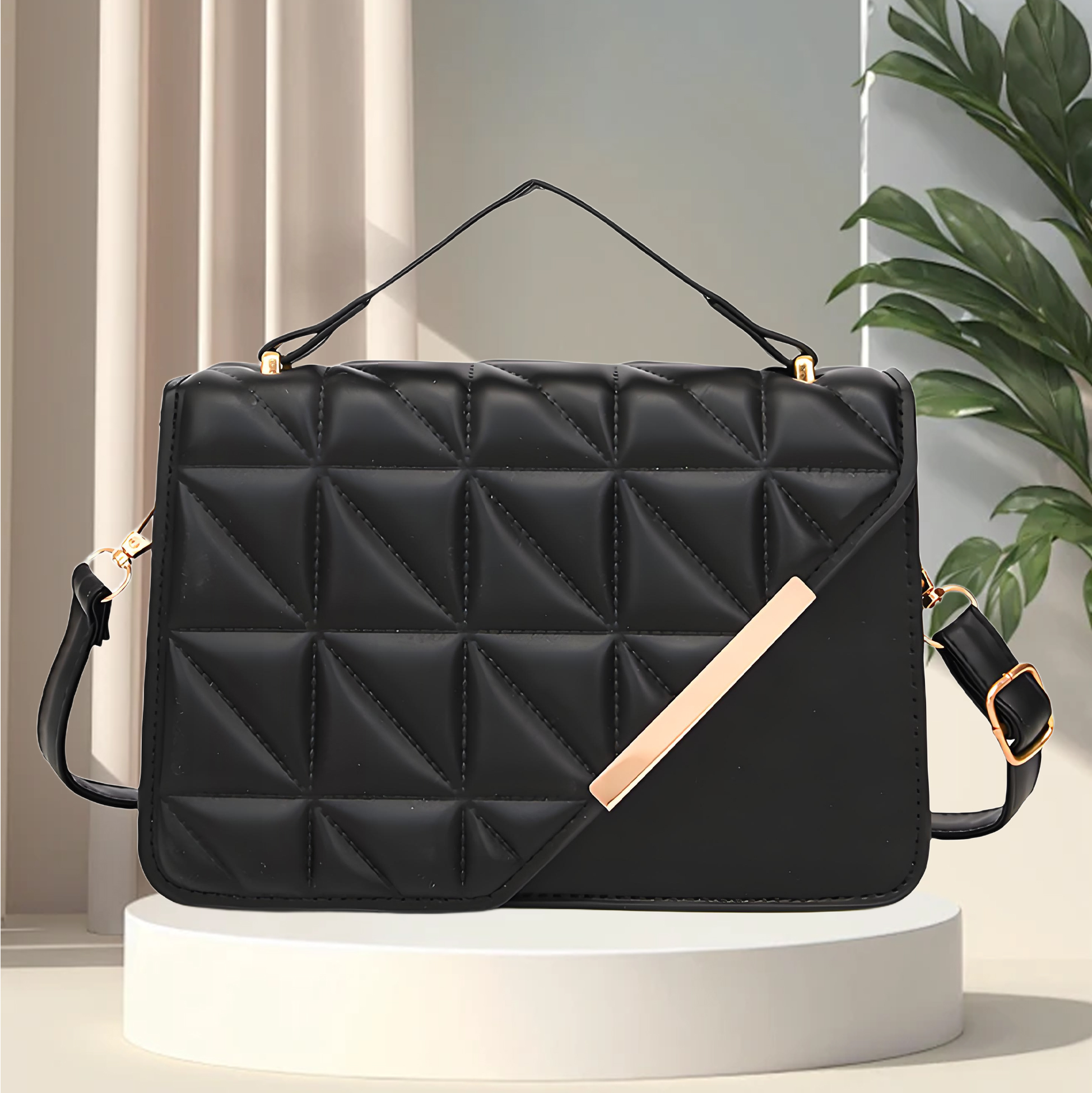PU Leather Quilted Handbag
