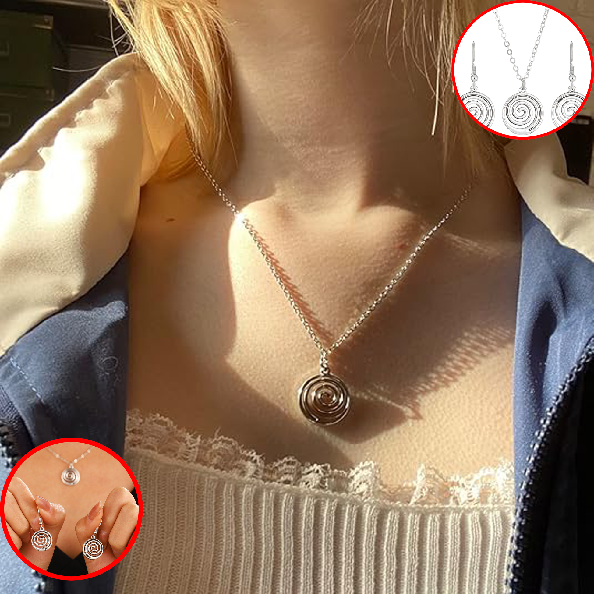 Stainless Steel Spiral - Design Jewelry Set