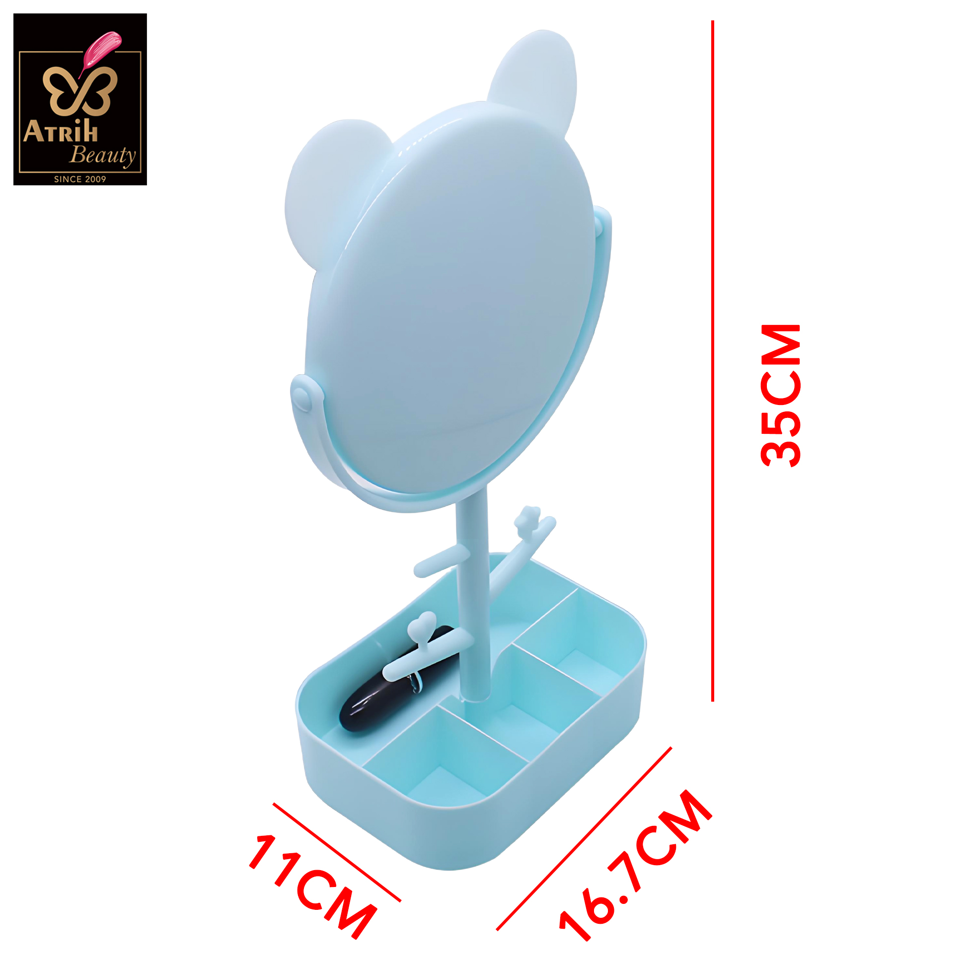 Makeup Mirror with Storage Compartments
