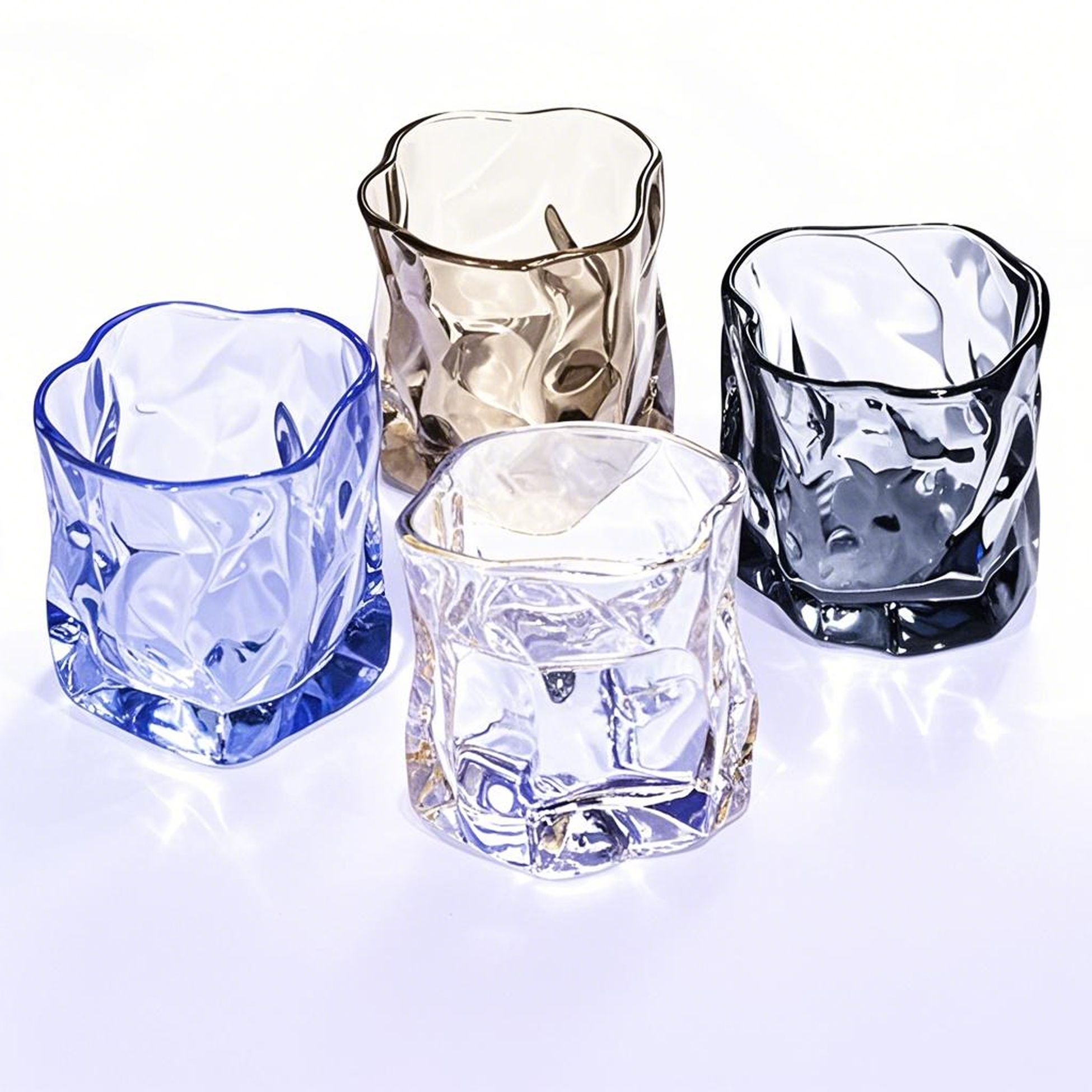 Unique Distorted - design Clear Glass Drinking Cup