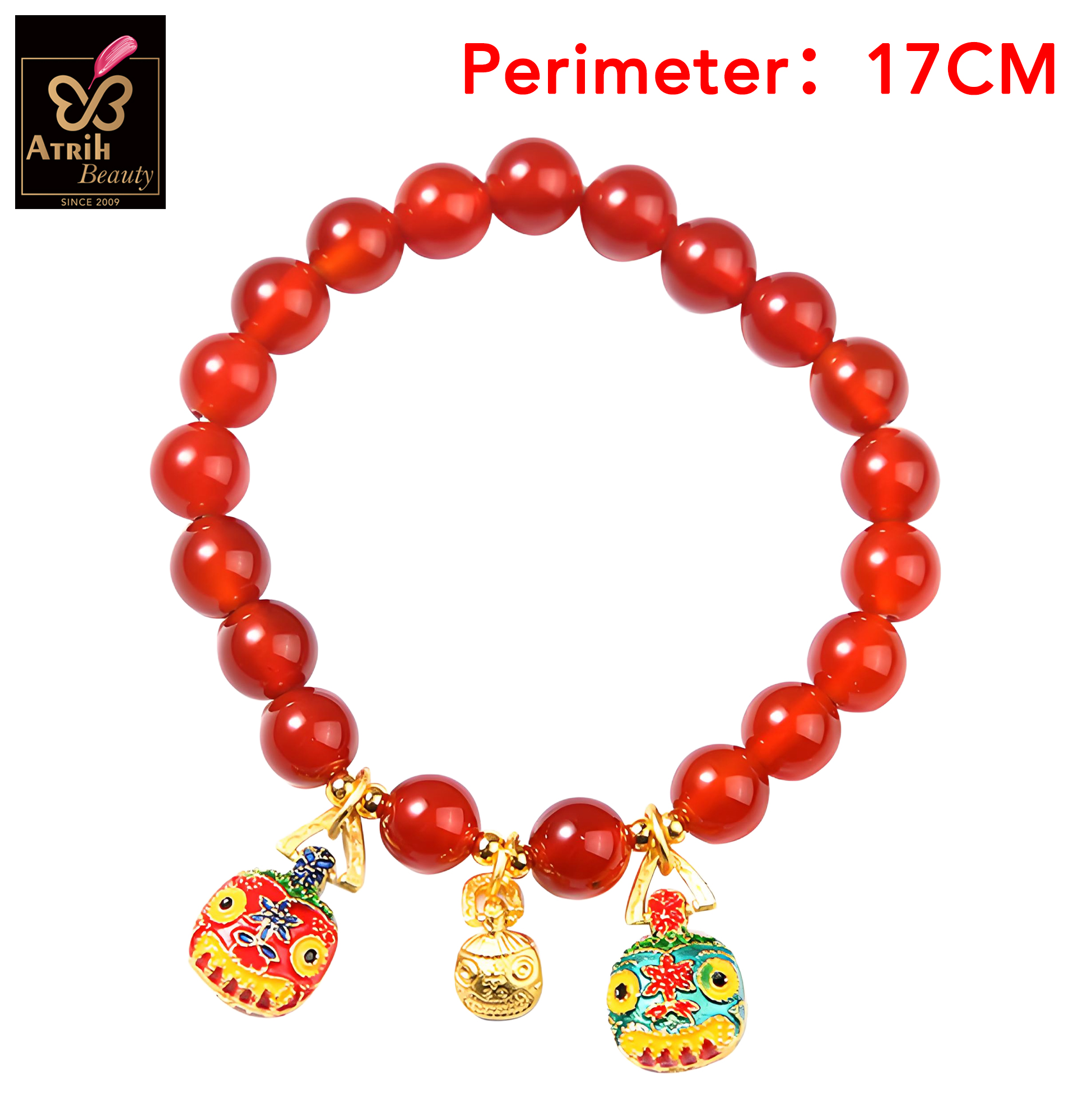 Red Agate Bead Bracelet