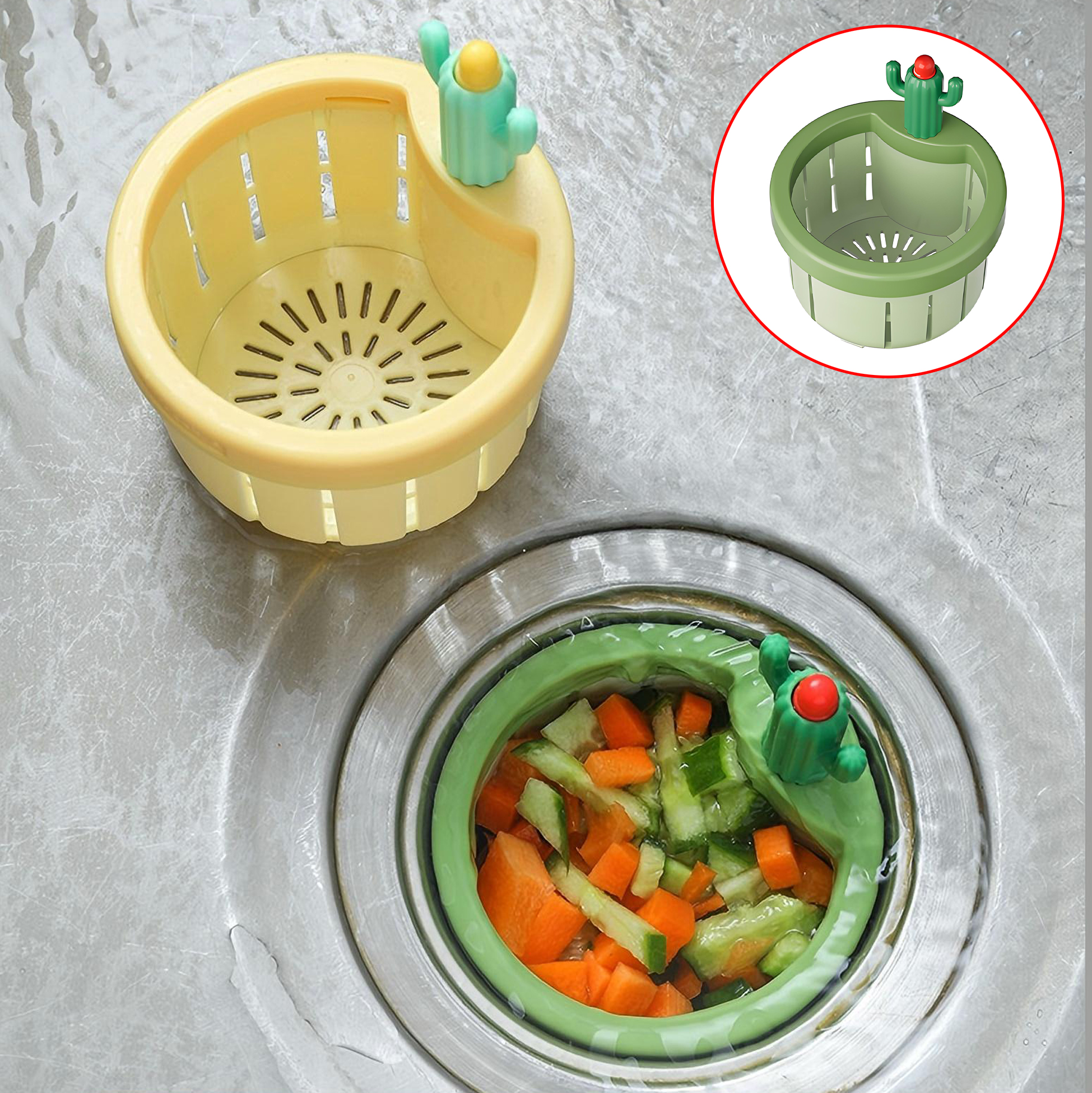 Cactus Decorated Sink Basket