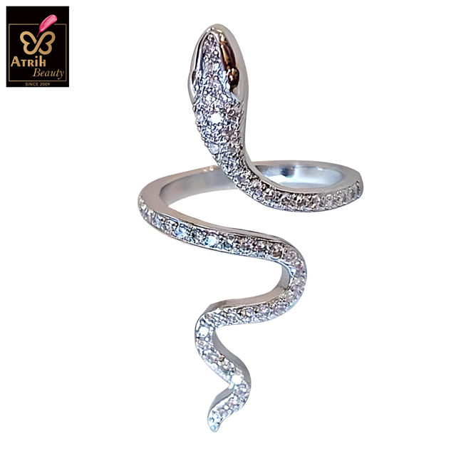Sparkling Snake Shaped Open Ring