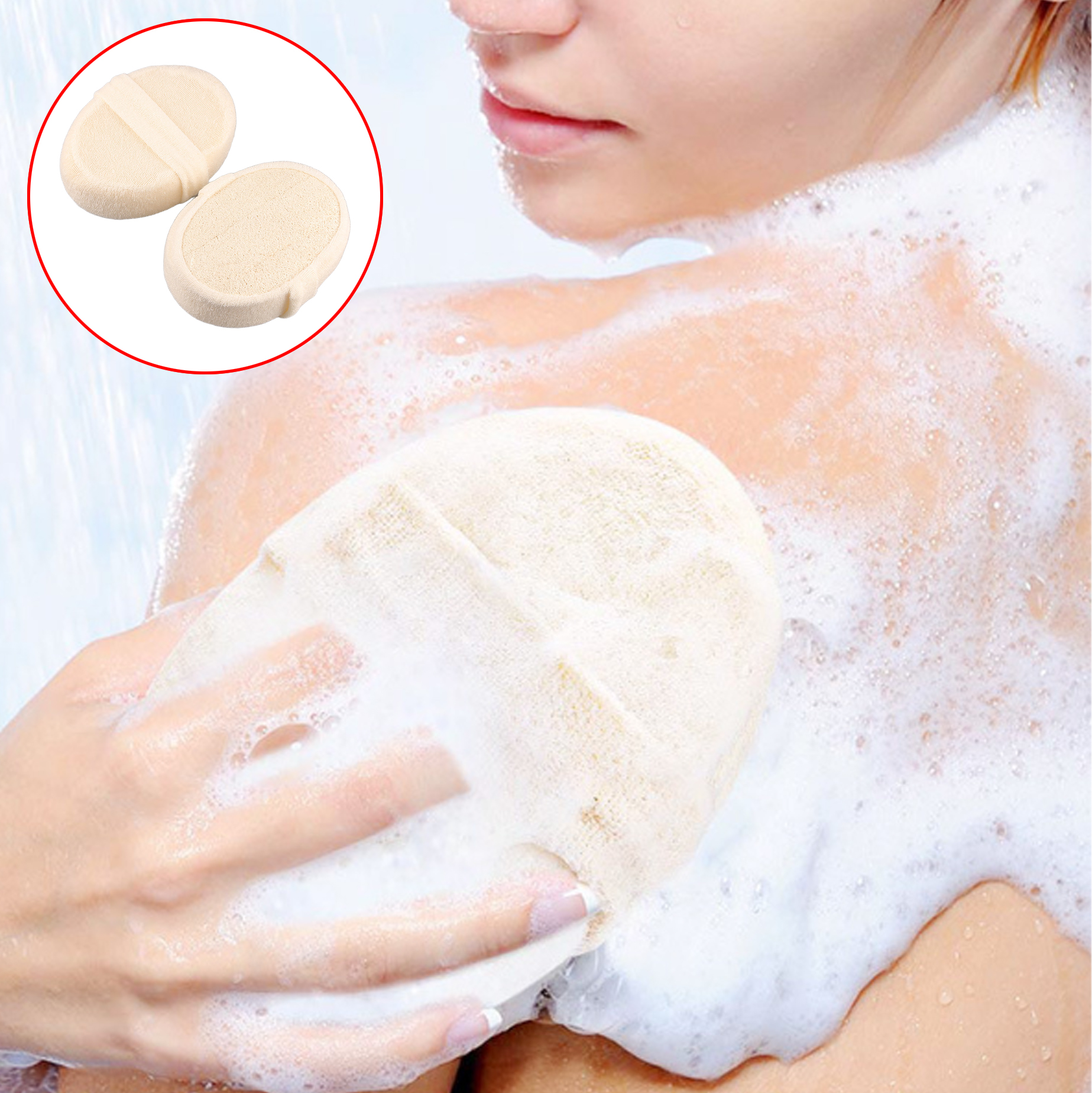 Soft Natural Loofah Exfoliating Bath Pads