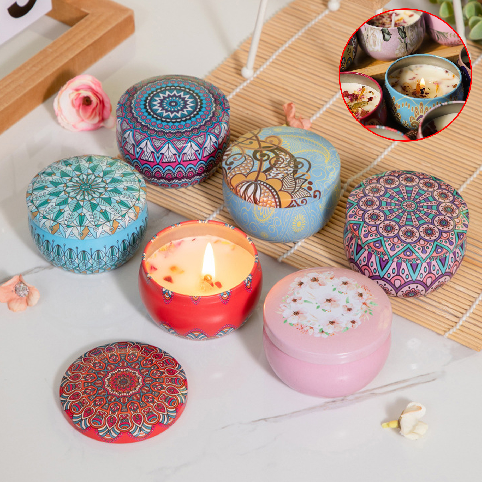 Decorative Scented Candle Tin