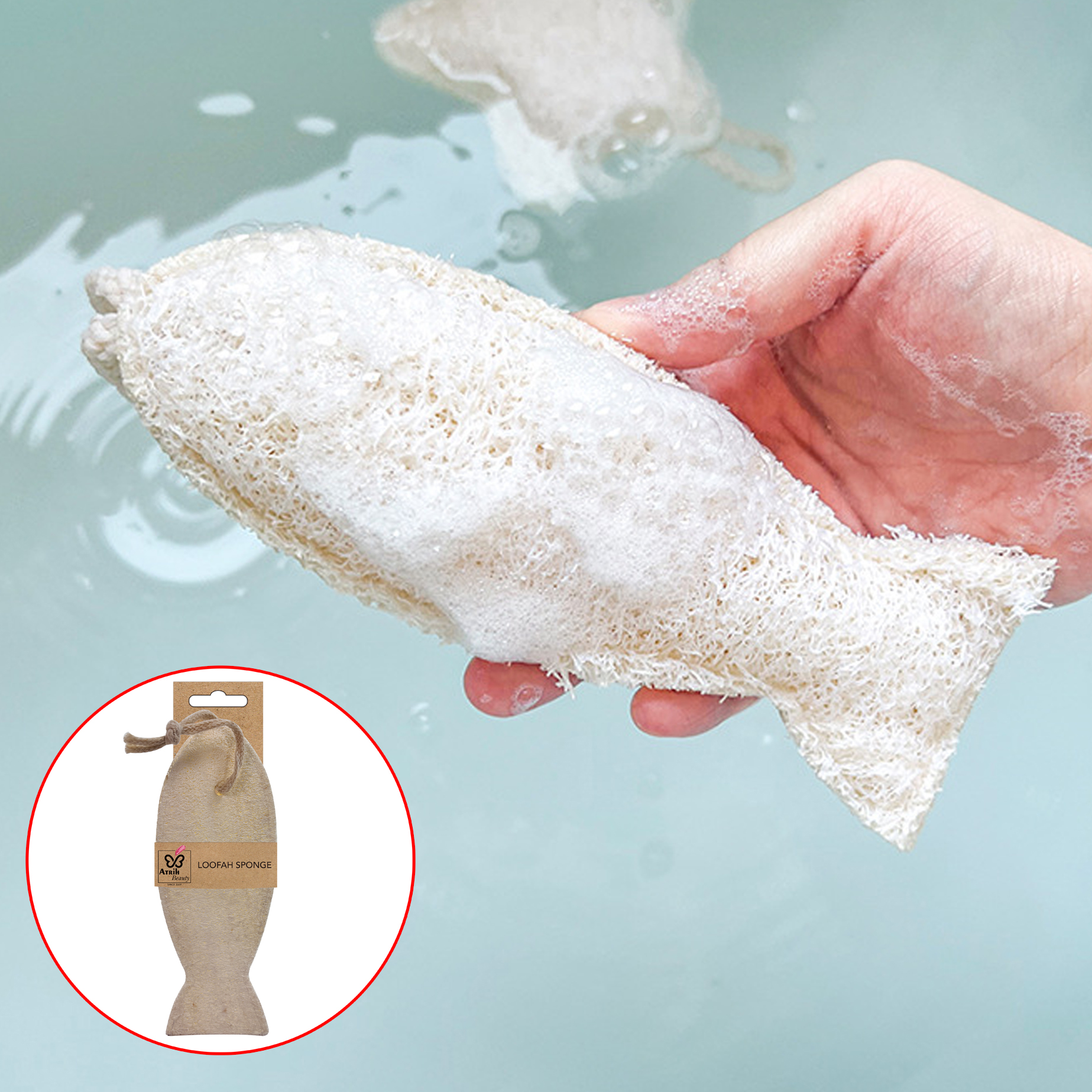 Eco Friendly Fish - Shaped Natural Loofah Bath Sponge