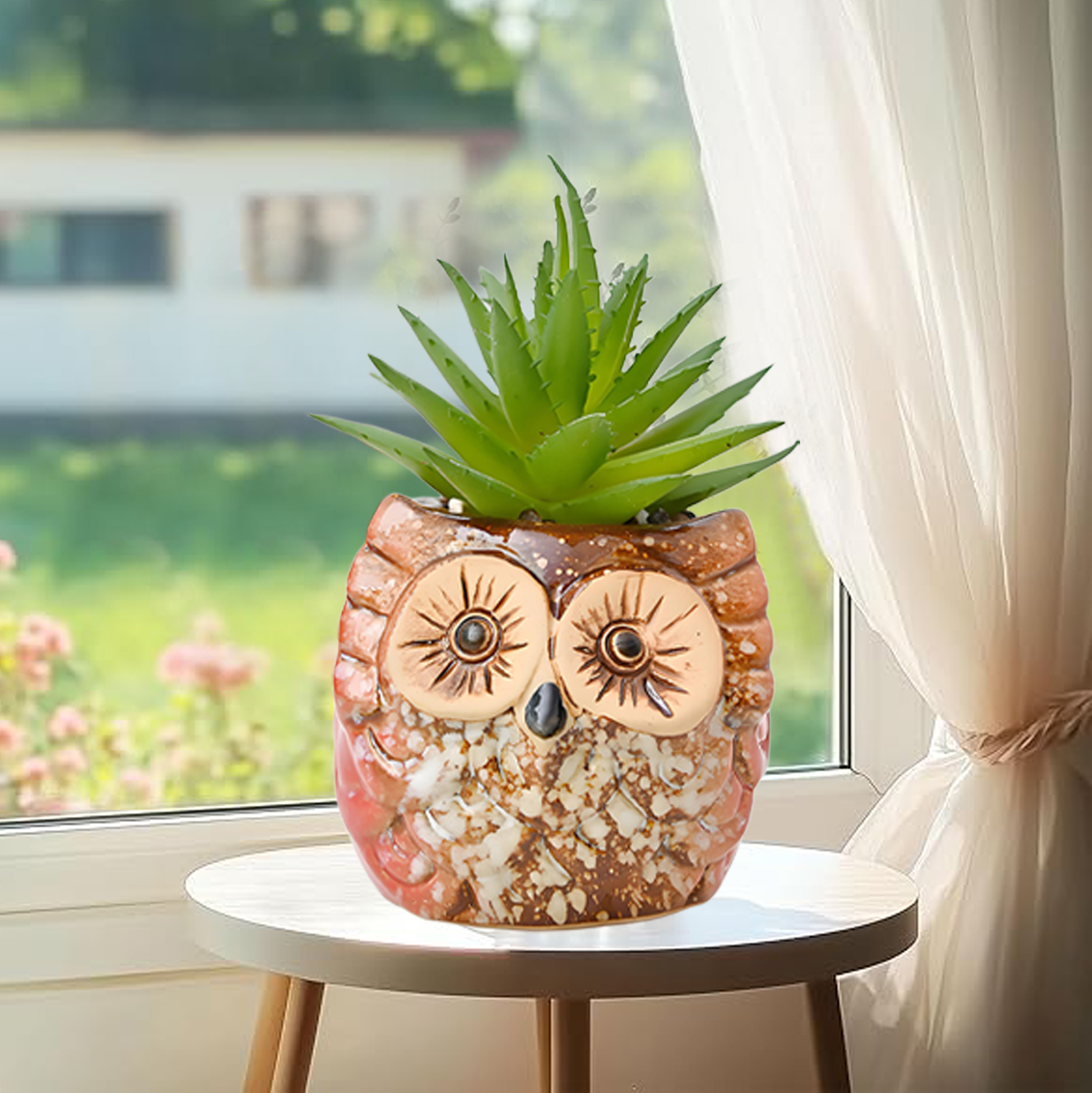 Set of 3 Owl Succulent Pot