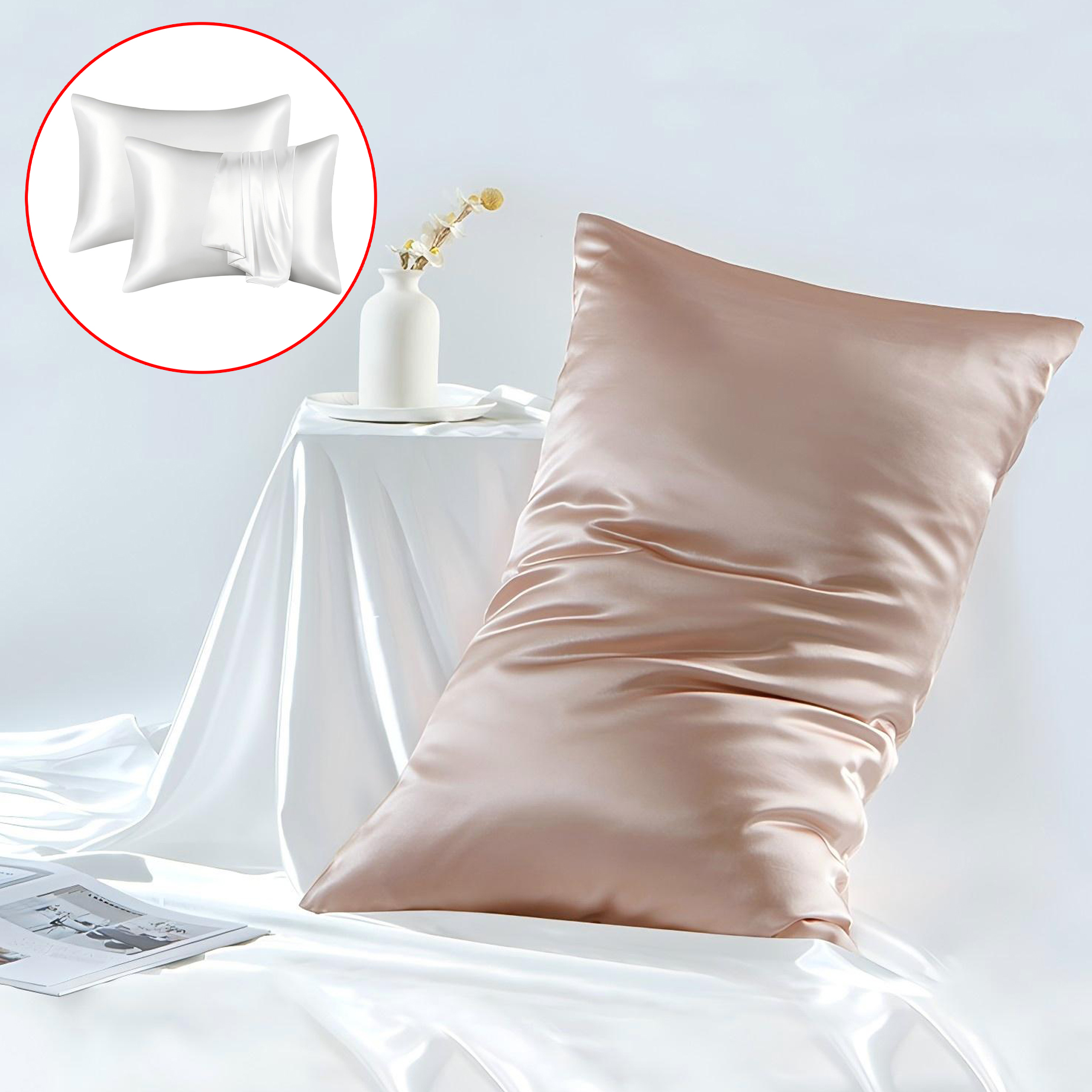 Silk-Like Satin Pillowcase Set