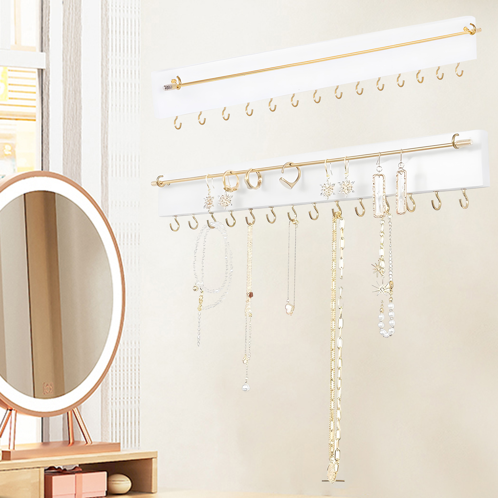 Stick on Wall Jewelry Holder Organizer