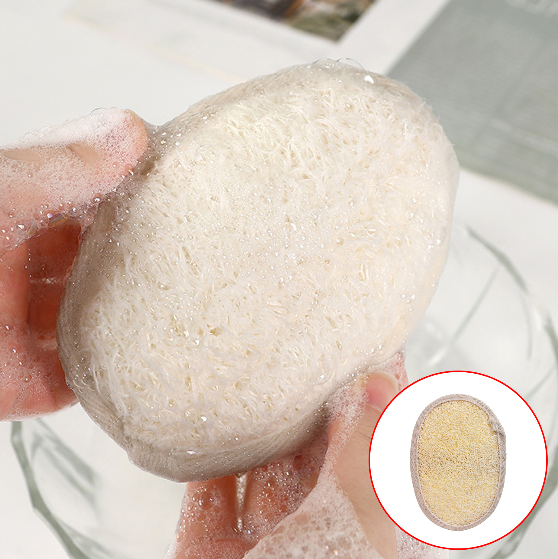 Natural Loofah Exfoliating Bath Mitt