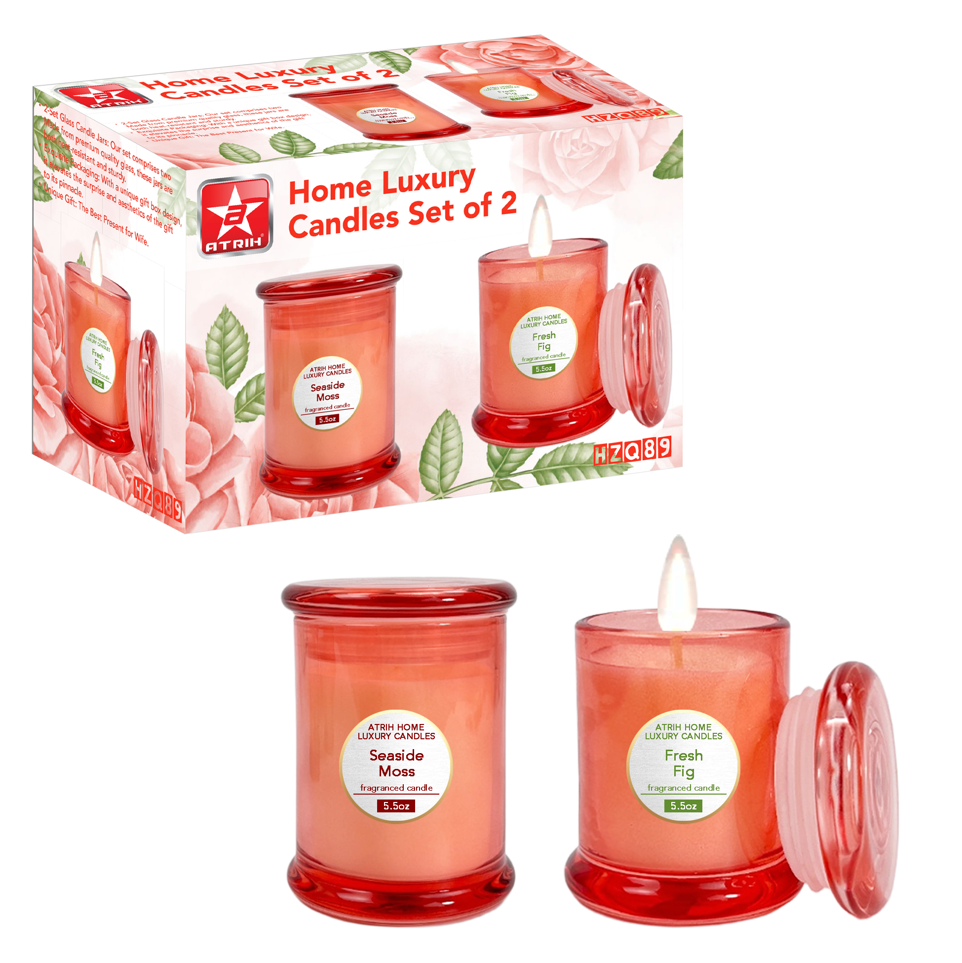 Perfumed Glass Jar Candle Set