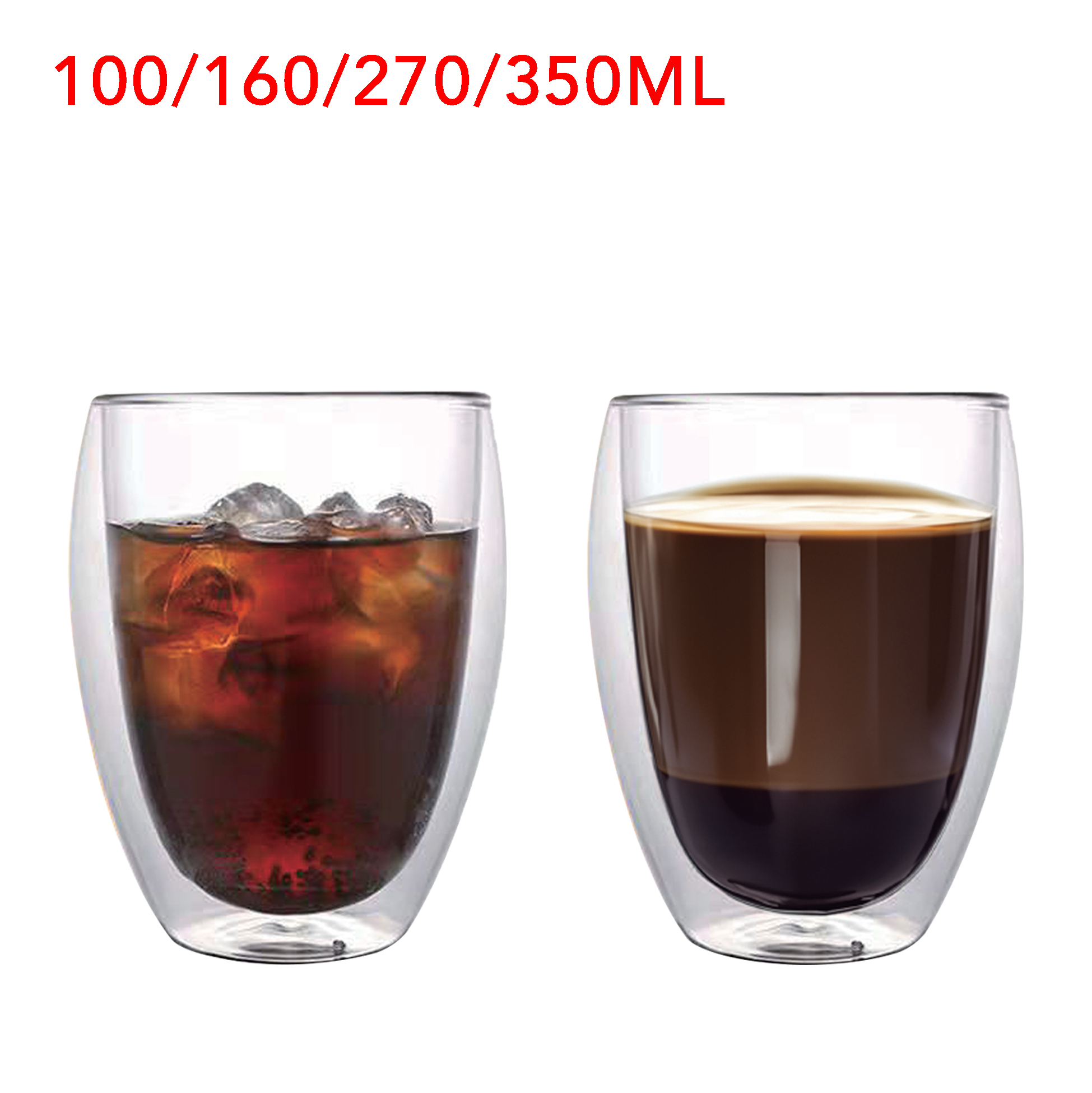 Double Walled Insulated Clear Glass Tumbler