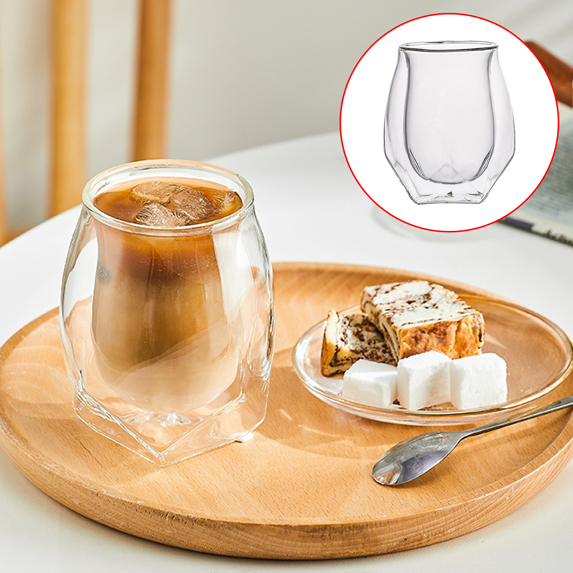 180ml Double Walled Glass Cup
