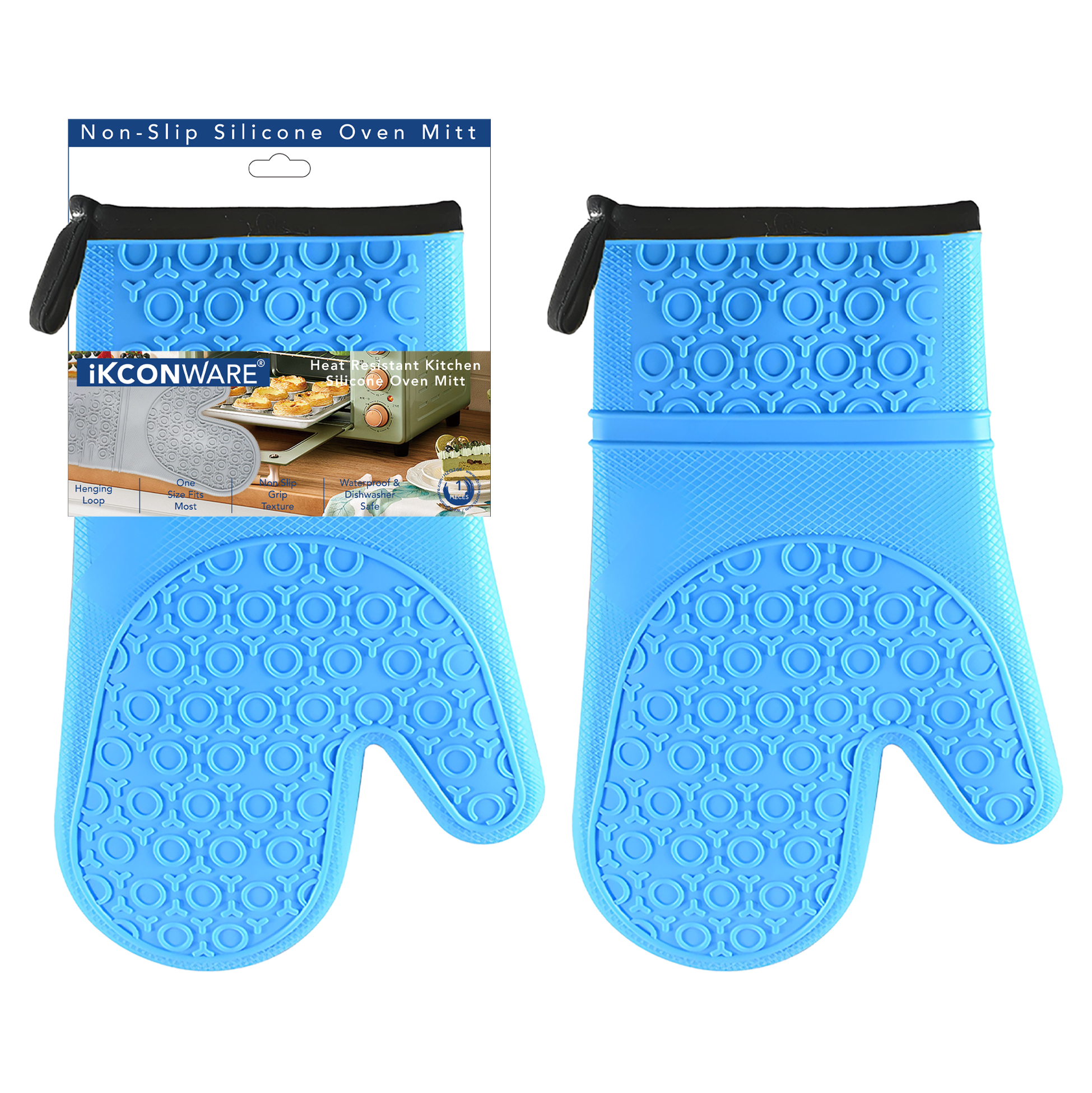 Vibrant Blue Silicone Oven Mitt