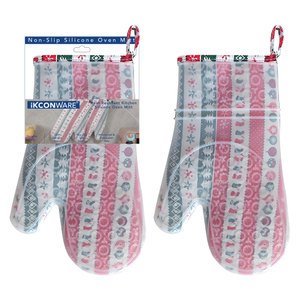 Festive Patterned Silicone Oven Mitt