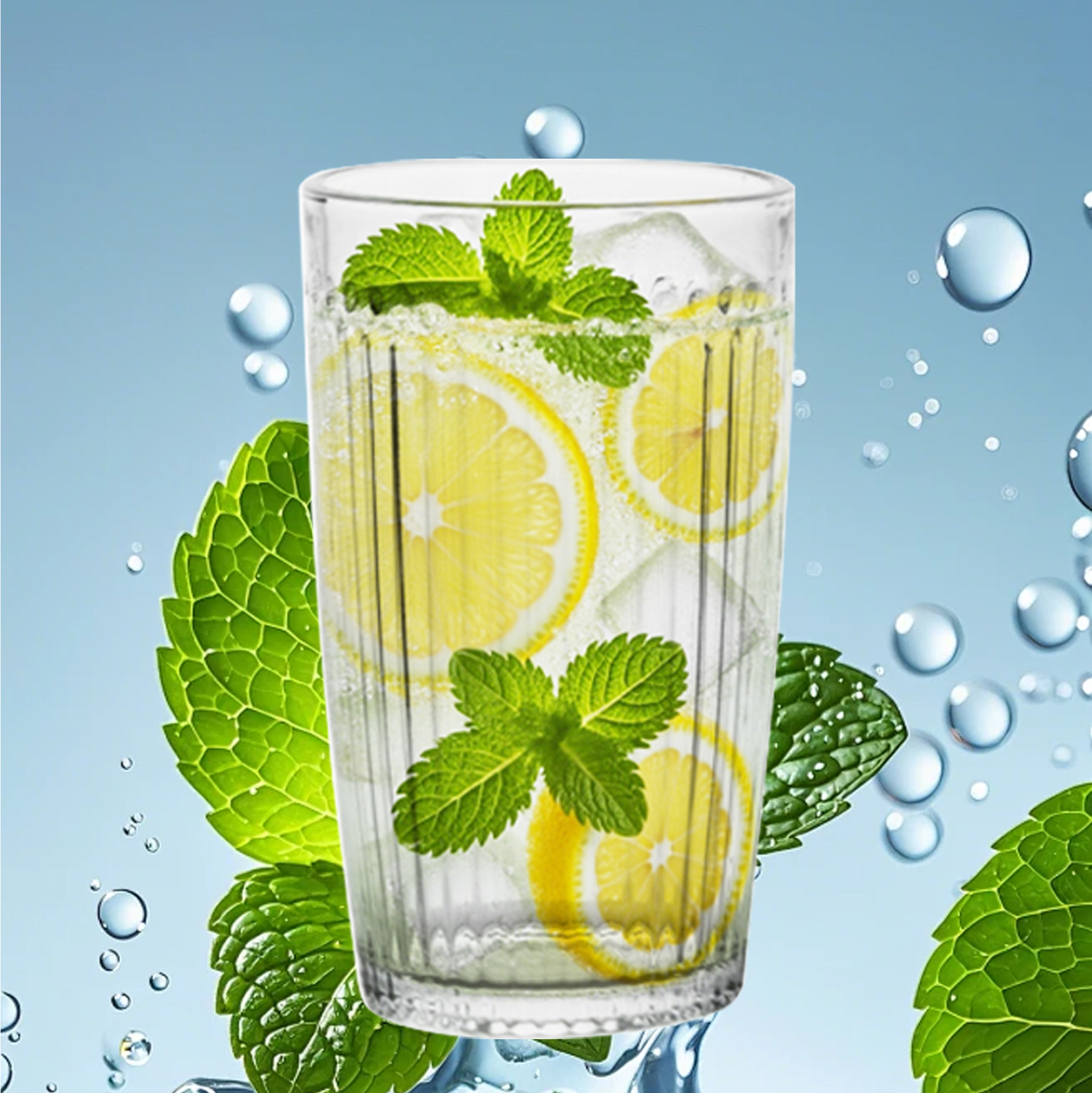 6-Piece Ribbed Glass Tumbler Set