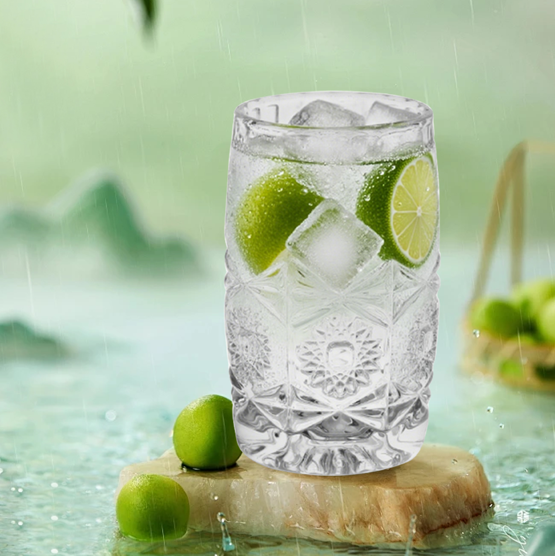 6-Piece Cut-Glass Tumbler Set