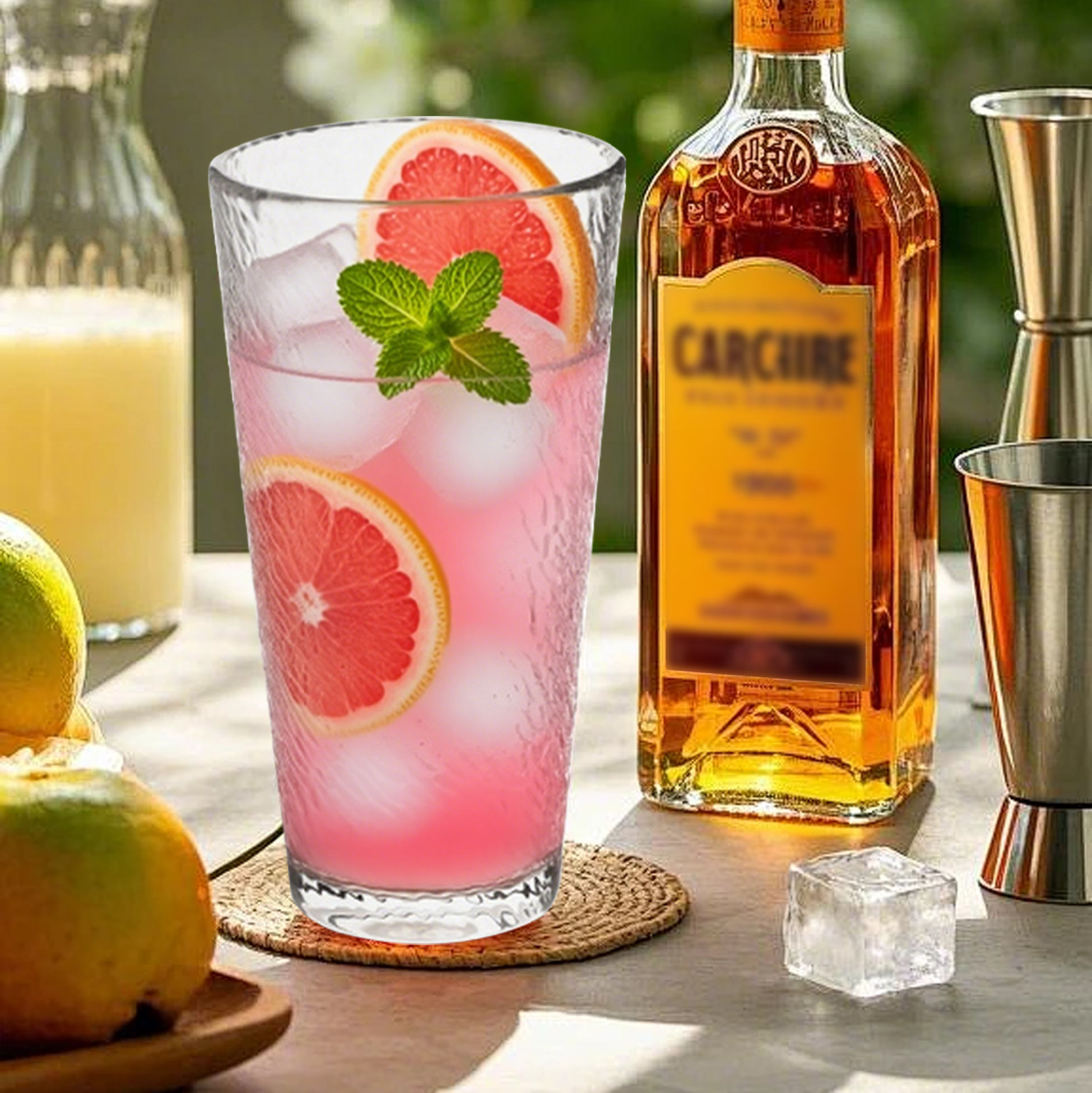 6-Piece Hammered Highball Glass Set