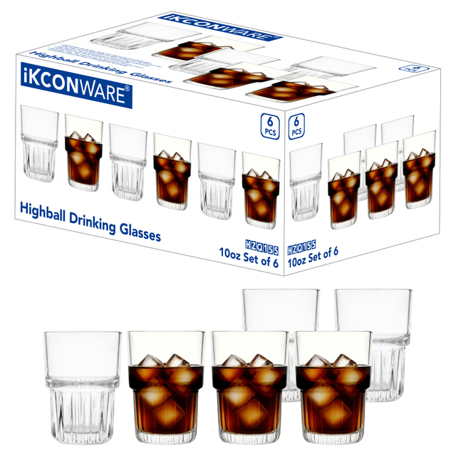 6-Piece Stackable Ribbed Tumbler Set