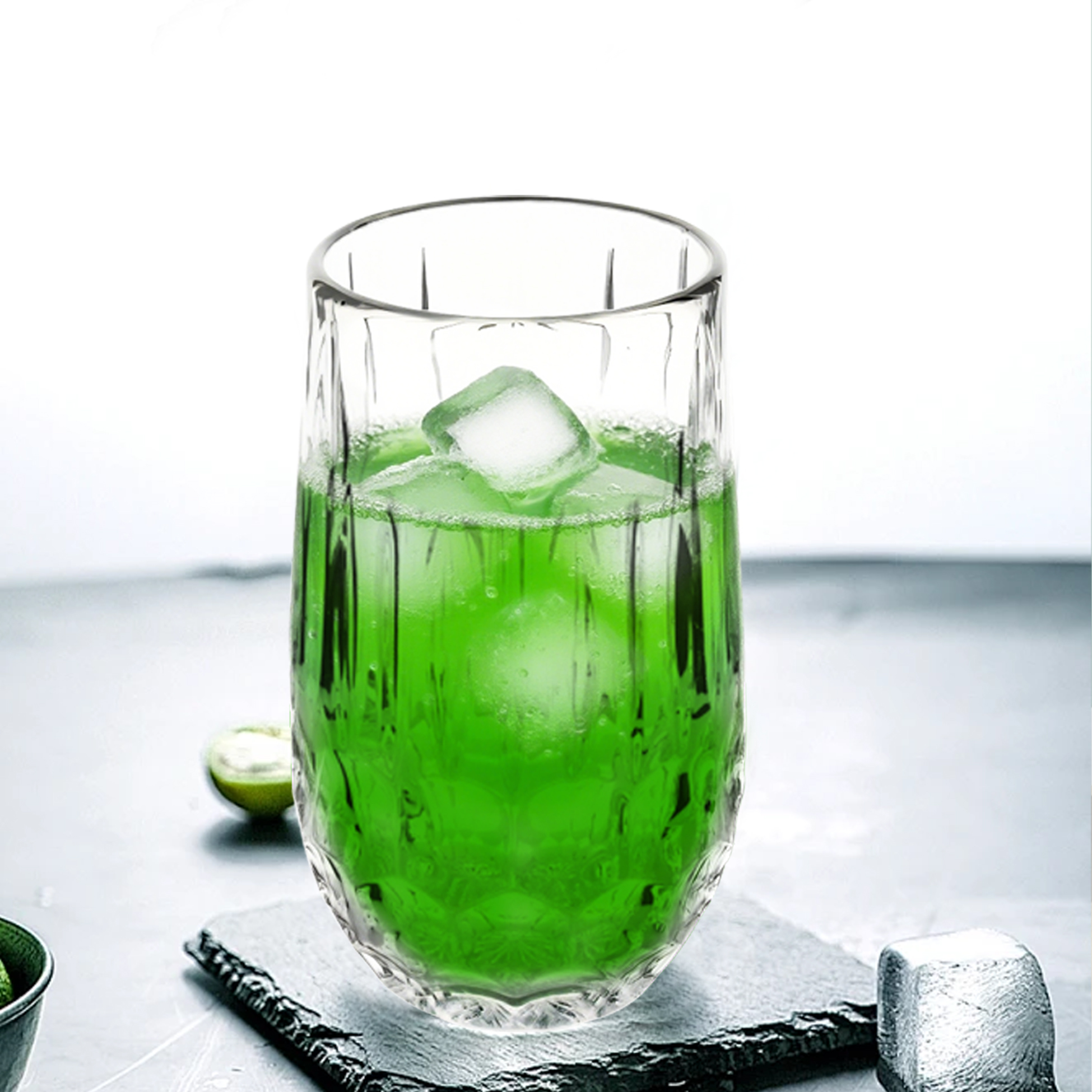 6-Piece Textured Crystal-Clear Tumbler Set