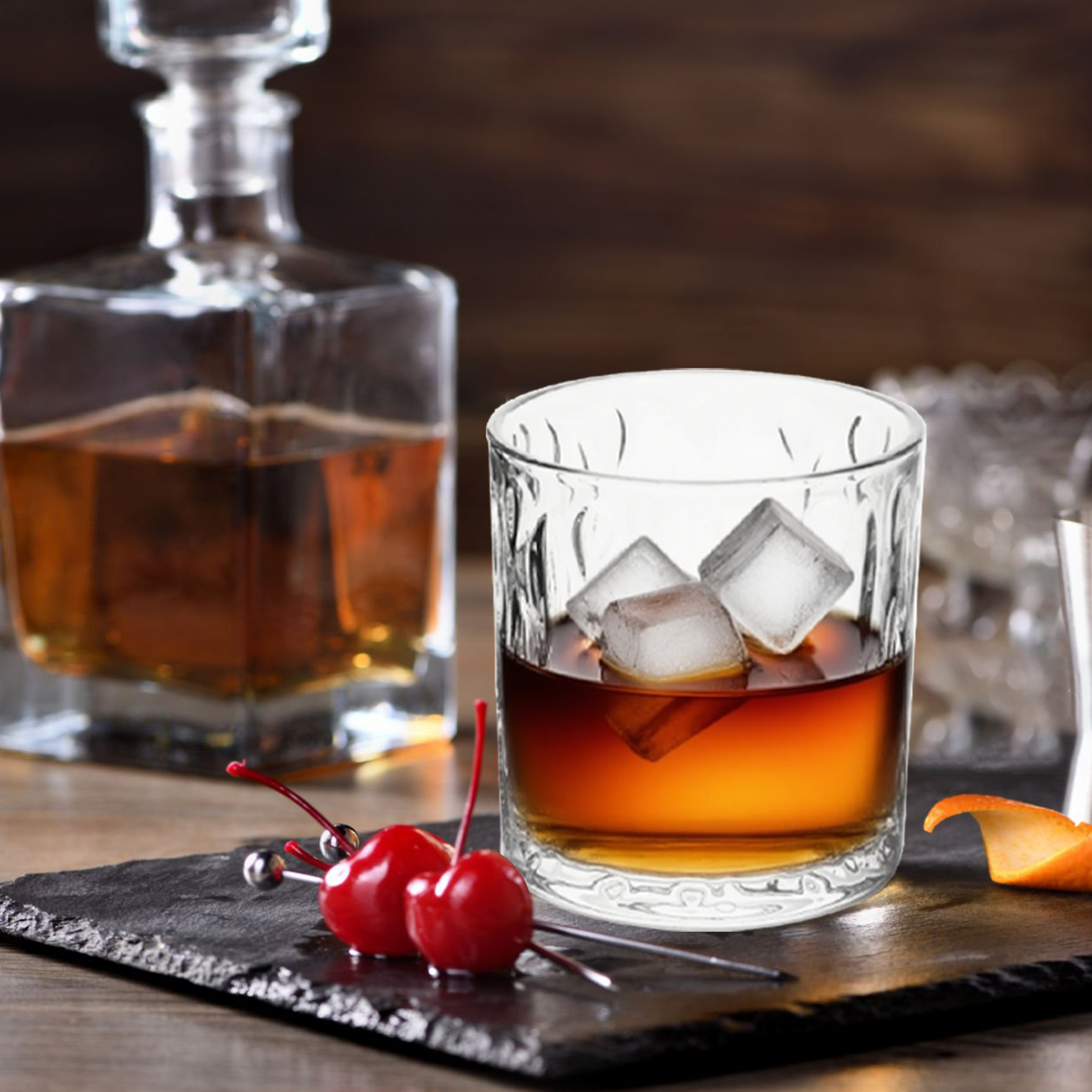 6-Piece Textured Whiskey Glass Set