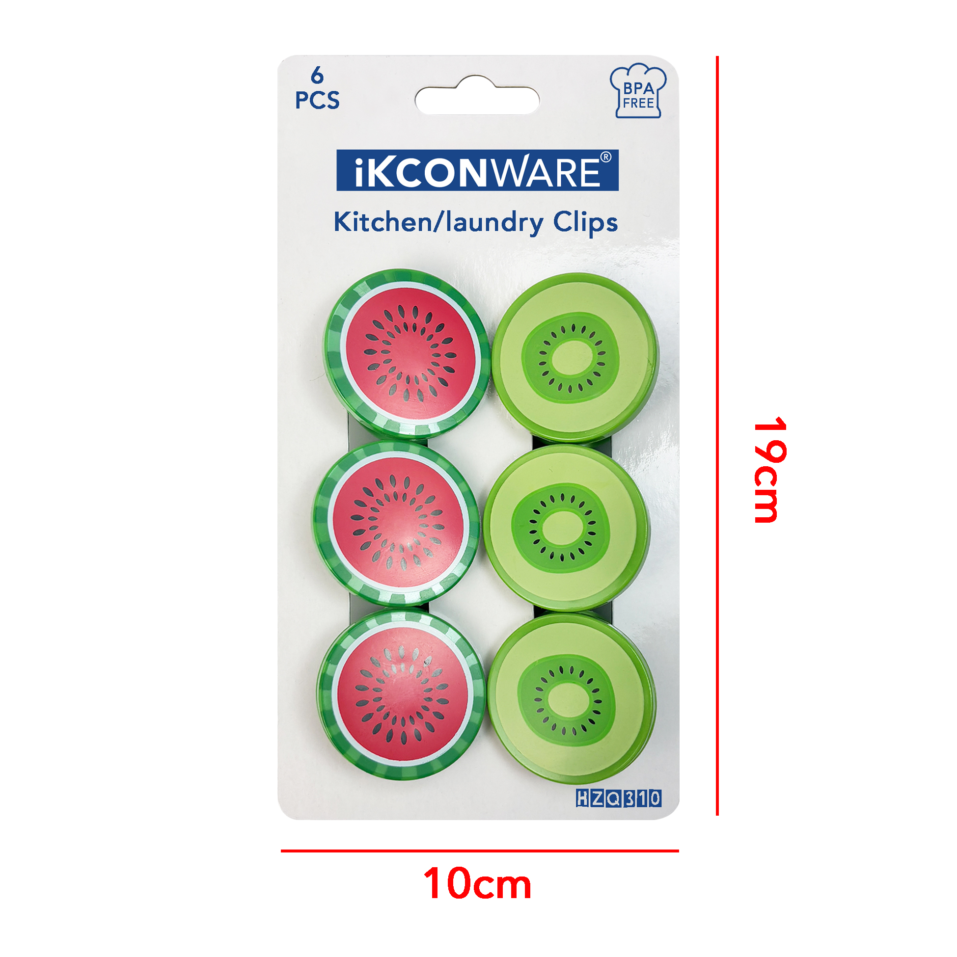 Fruit-Themed Plastic Clip Set of 6