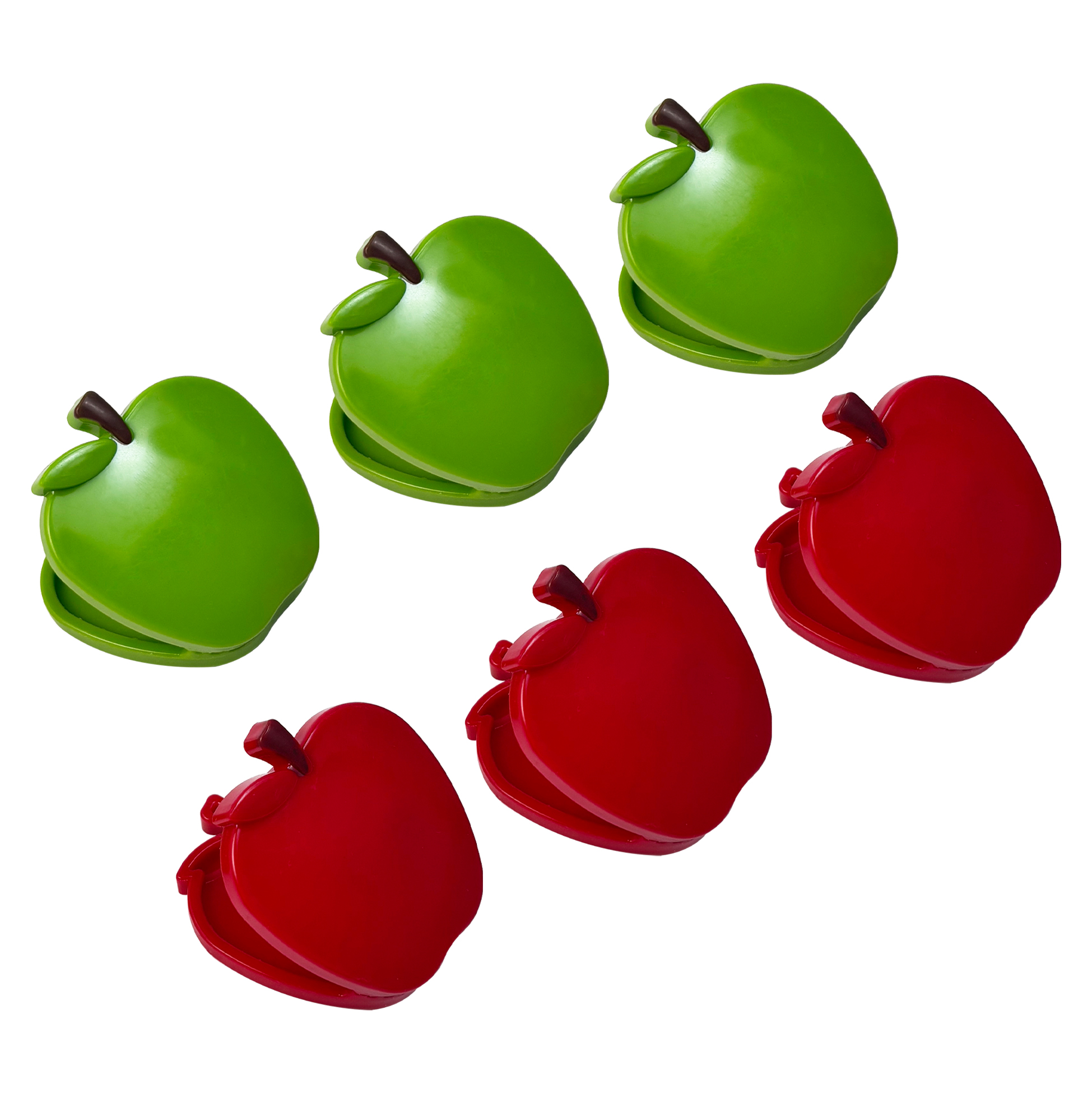 Apple-Shaped Plastic Clip Set of 6