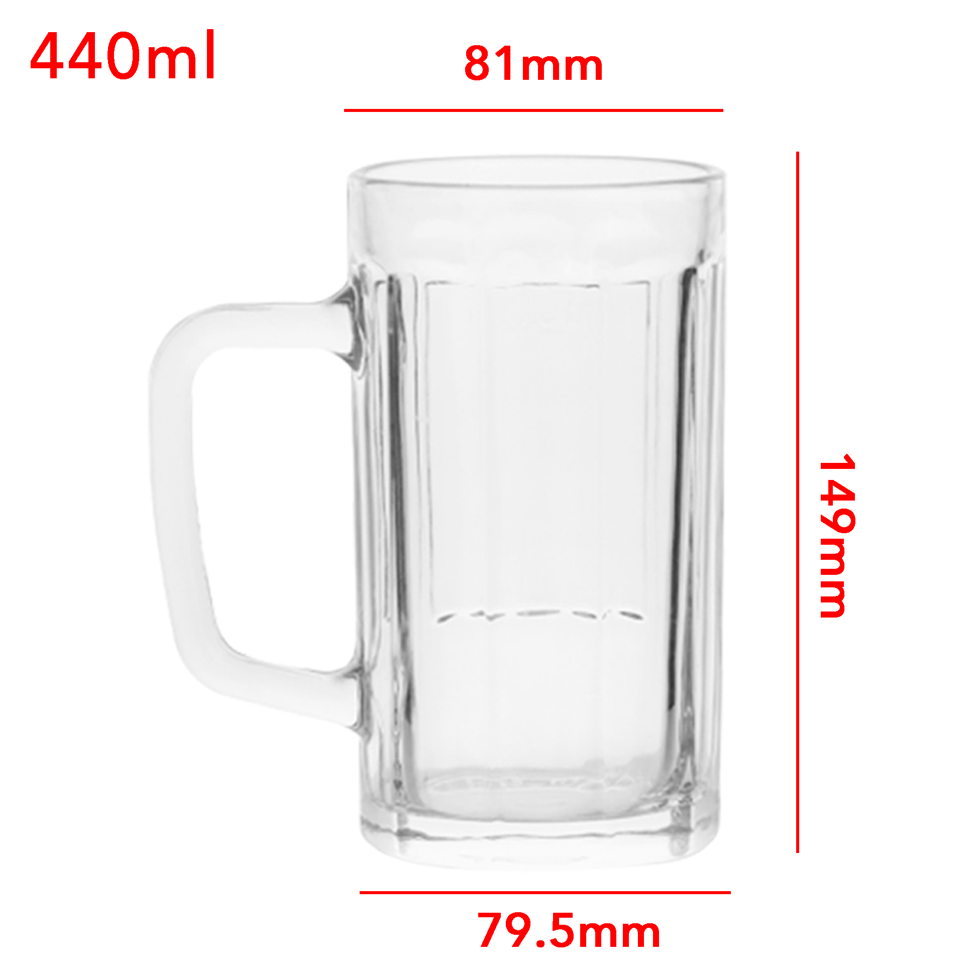 6-Piece Ribbed-Wall Beer Mug Set