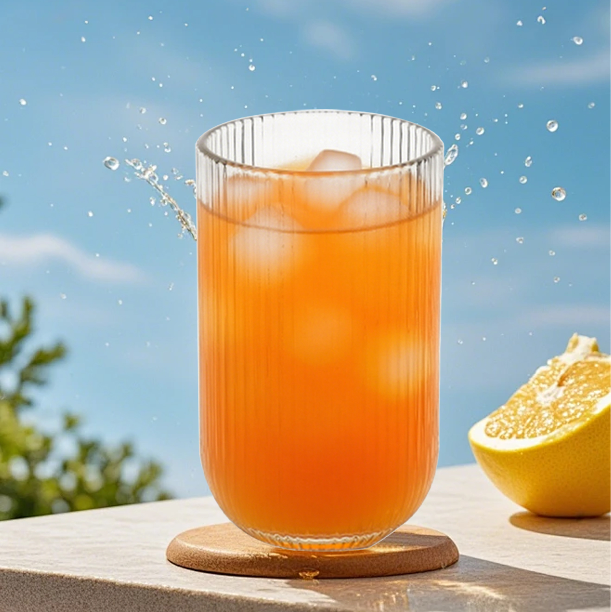 6-Piece Ribbed Tumbler Glass Set