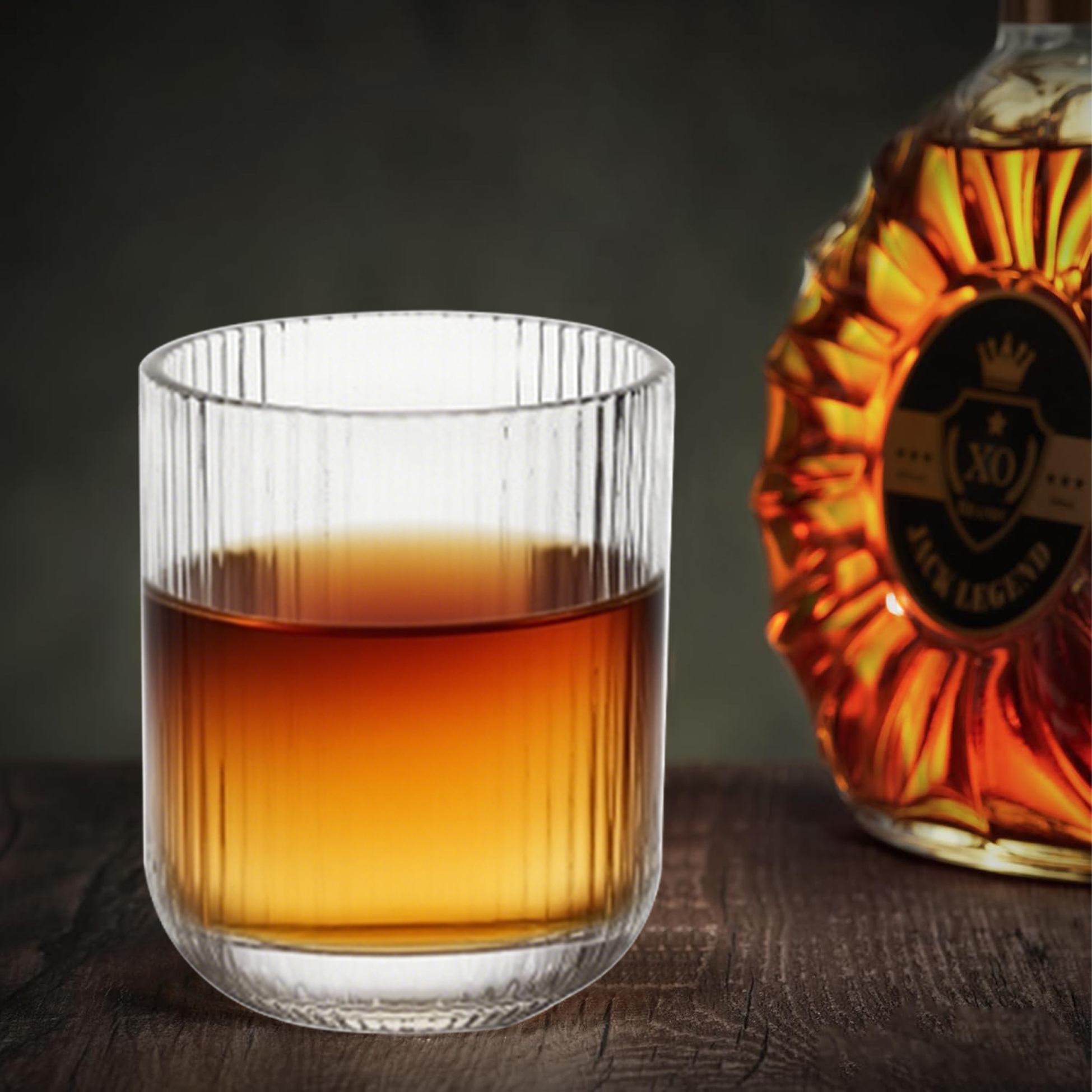 6-Piece Ribbed Whiskey Tumbler Set