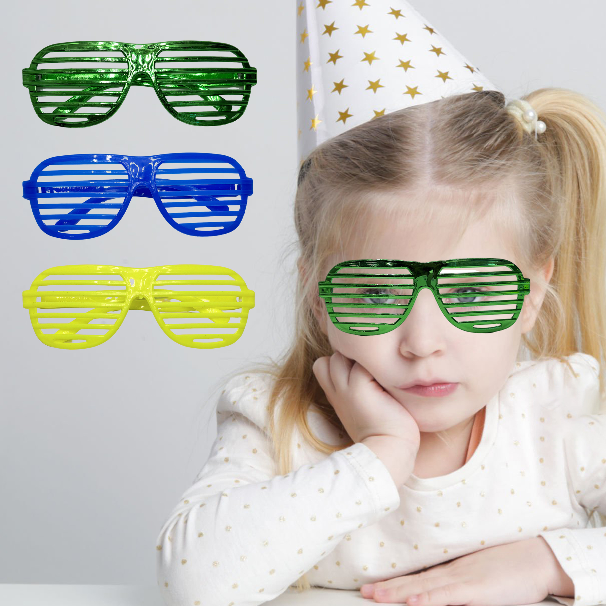 Colorful Slotted Aviator Party Glasses Set