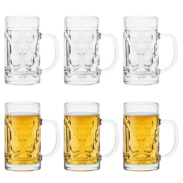 6-Piece Dimpled Beer Mug Set