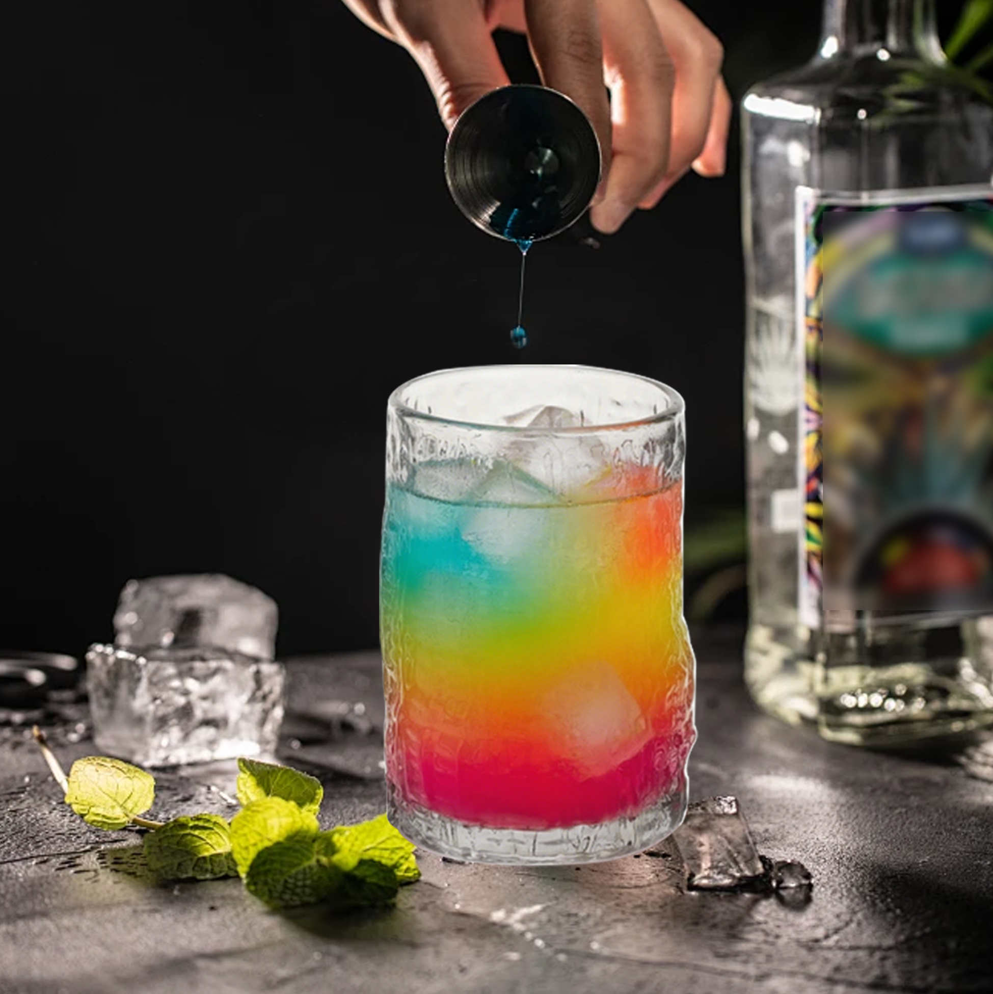 6-Piece Textured Maze-Pattern Glass Set
