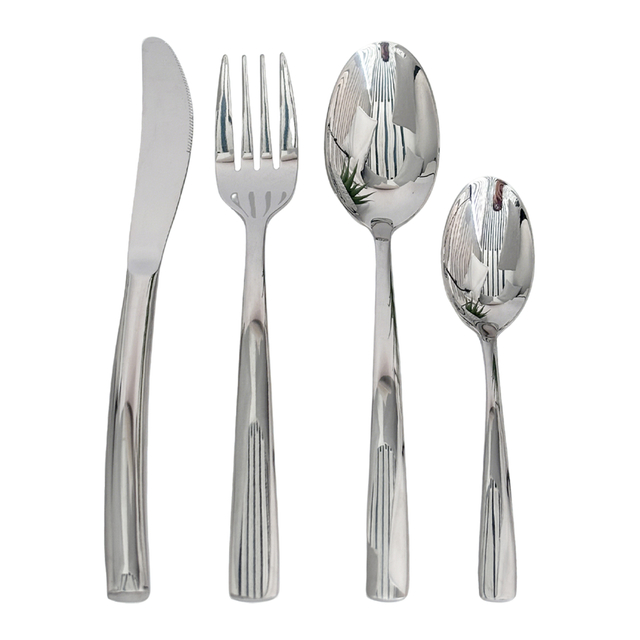 20-Piece Ribbed-Handle Stainless Steel Cutlery Set