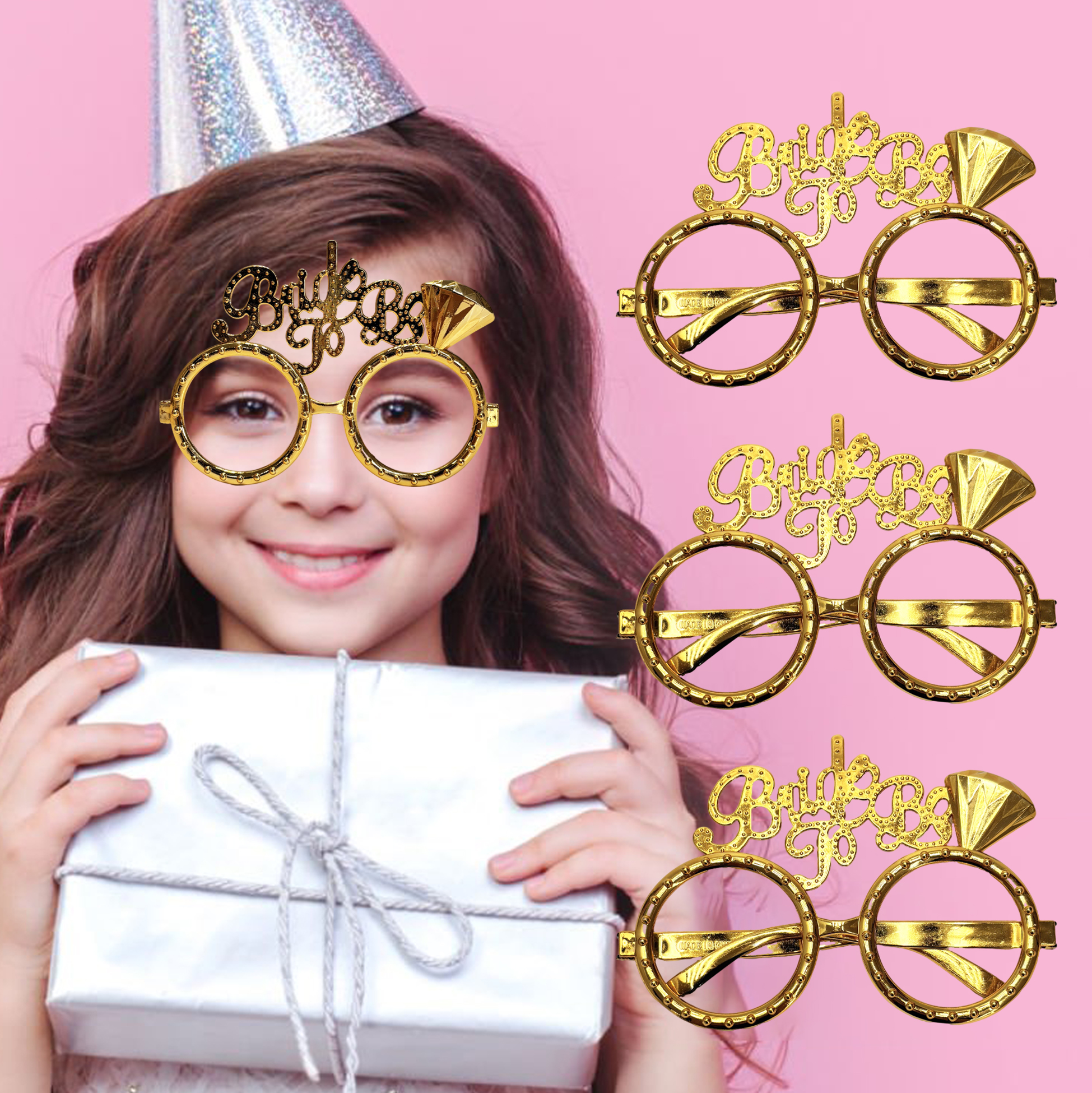 BrideBabe Gold Party Glasses