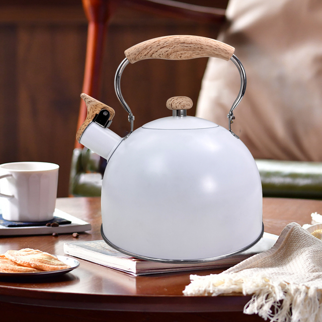 2.5L White Stainless Steel Kettle