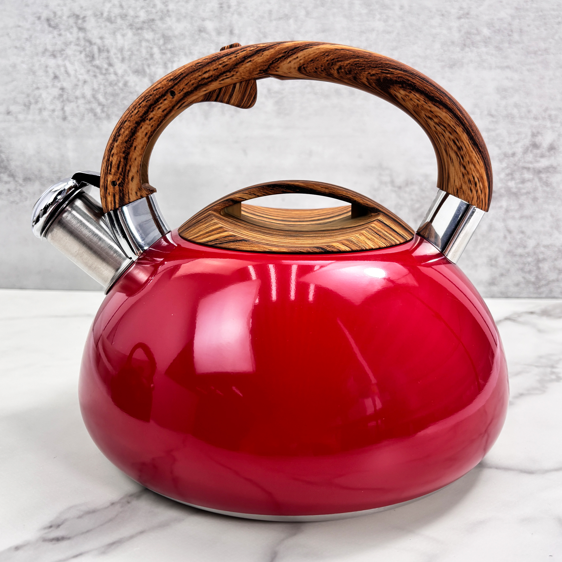 3L Red Stainless Steel Kettle