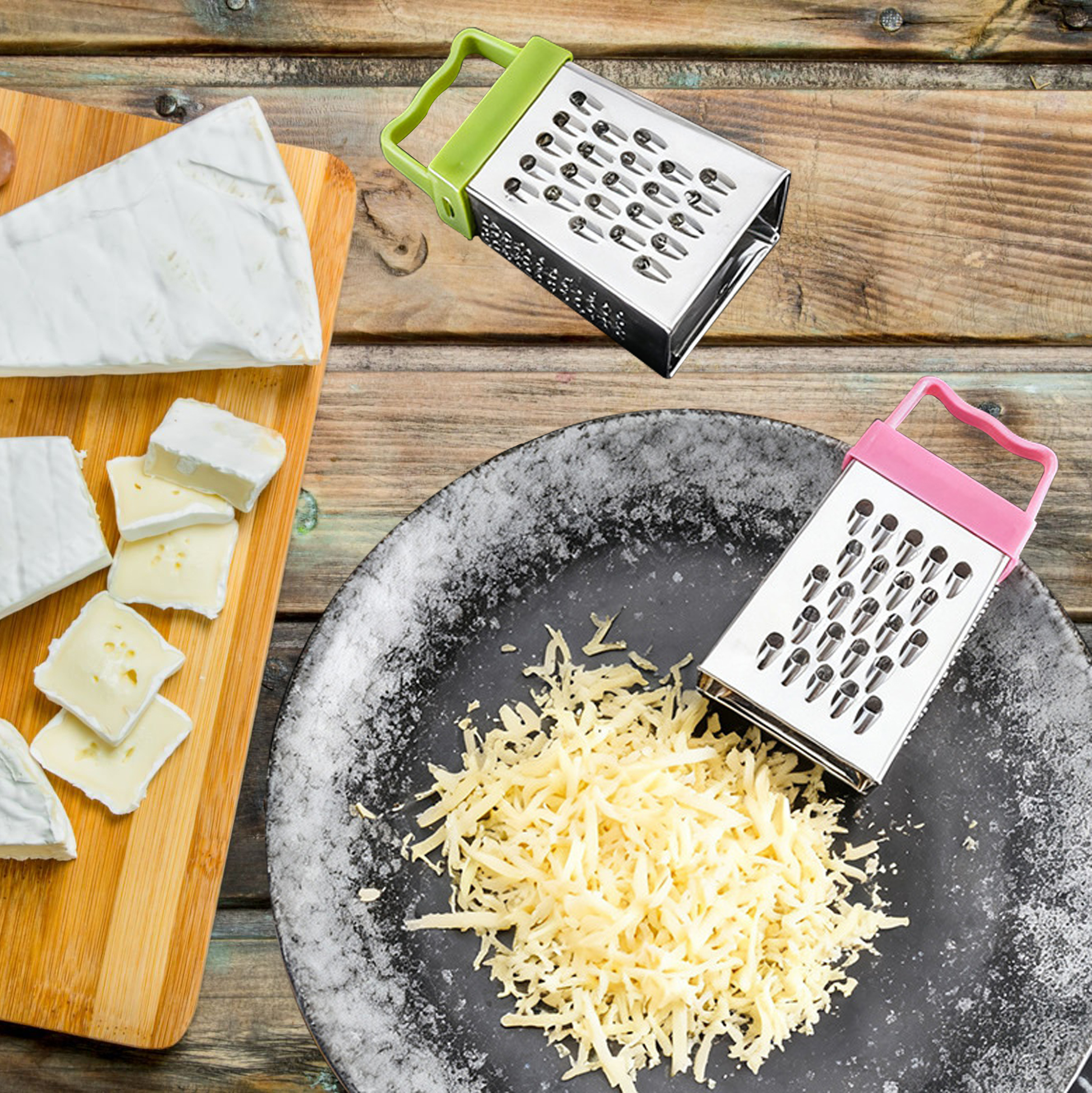 Mini Cheese Grater, Professional Box Grater, Stainless Steel with 4 Sides