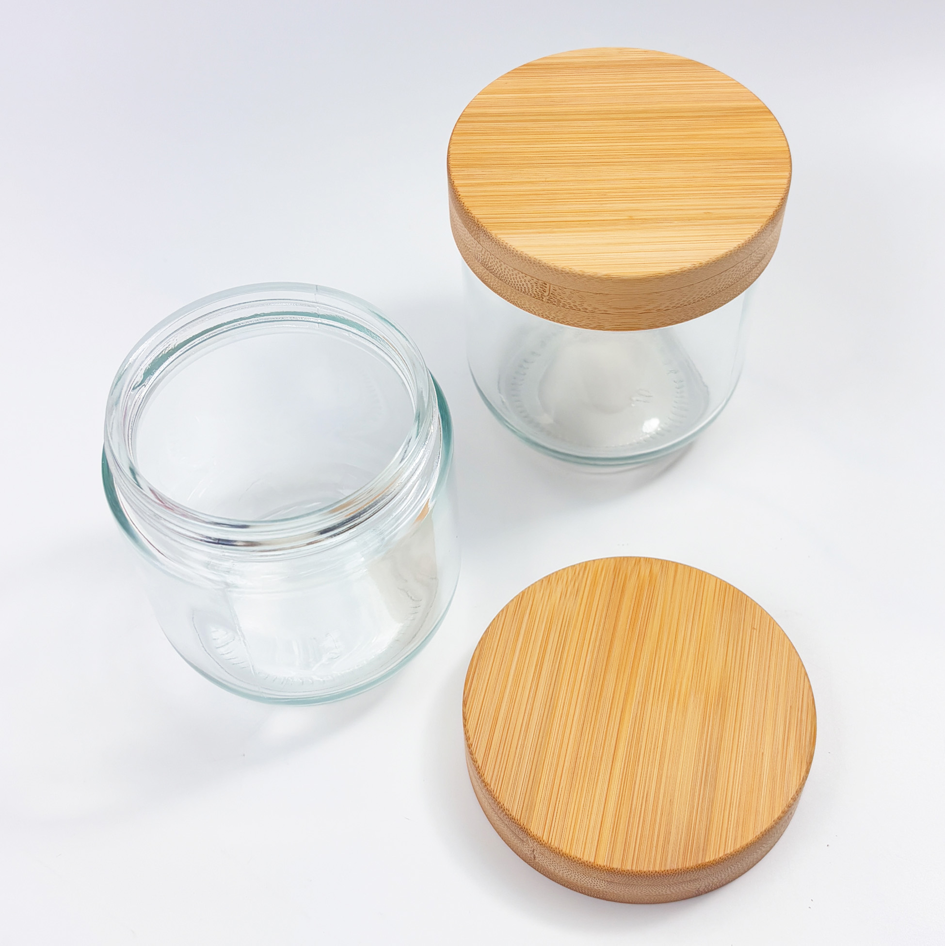 4-piece Glass Storage Jars with Bamboo Lids