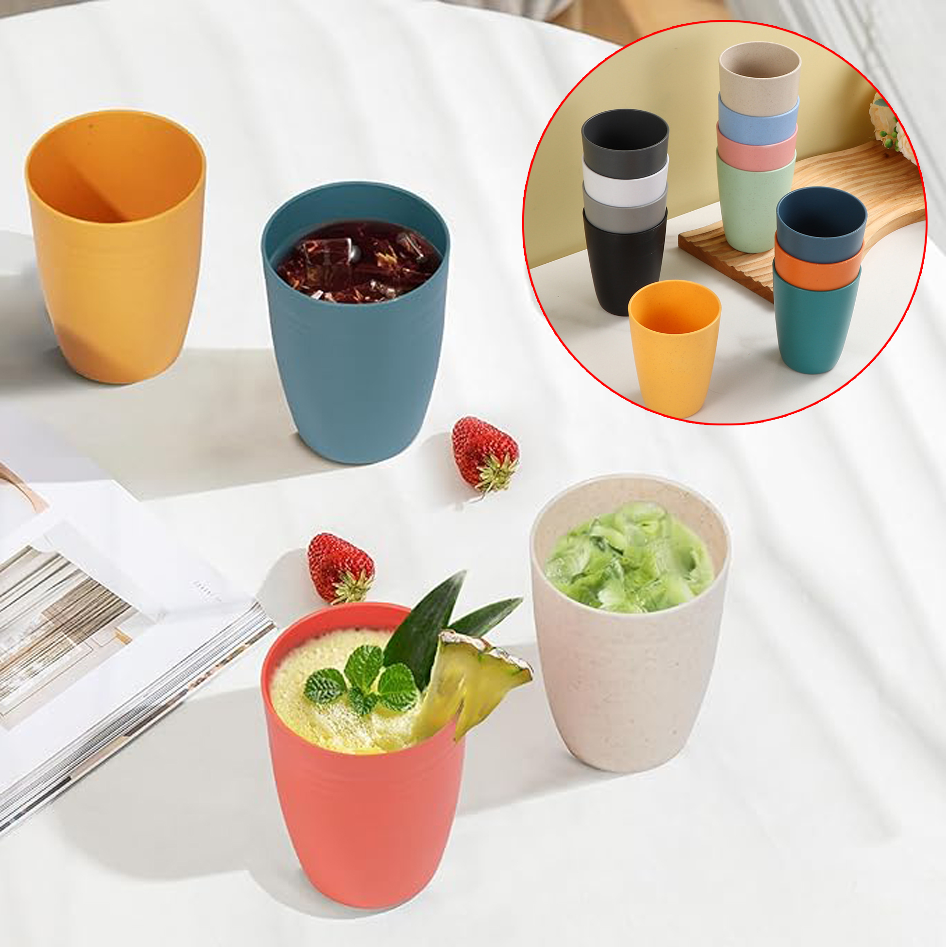 Multi-color Matte Plastic Drinking Cups Vibrant Colored Plastic Beverage Cups