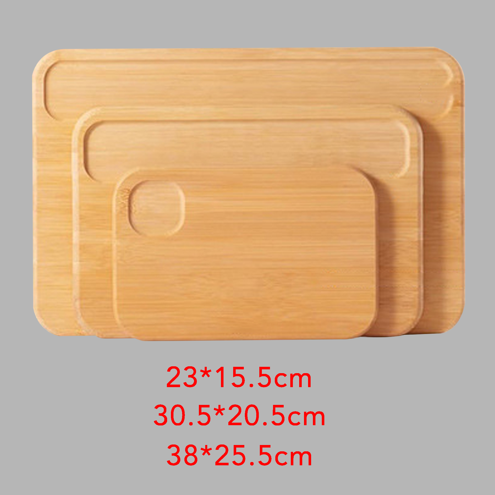 4-piece Double-sided Bamboo Cutting Board Set Bamboo Cutting Board with Storage Holder