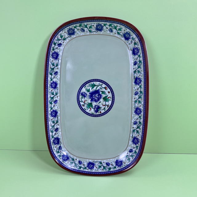 Floral-patterned Melamine Serving Platter