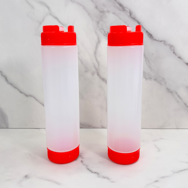 Plastic Sauce Squeeze Bottle with Red Cap