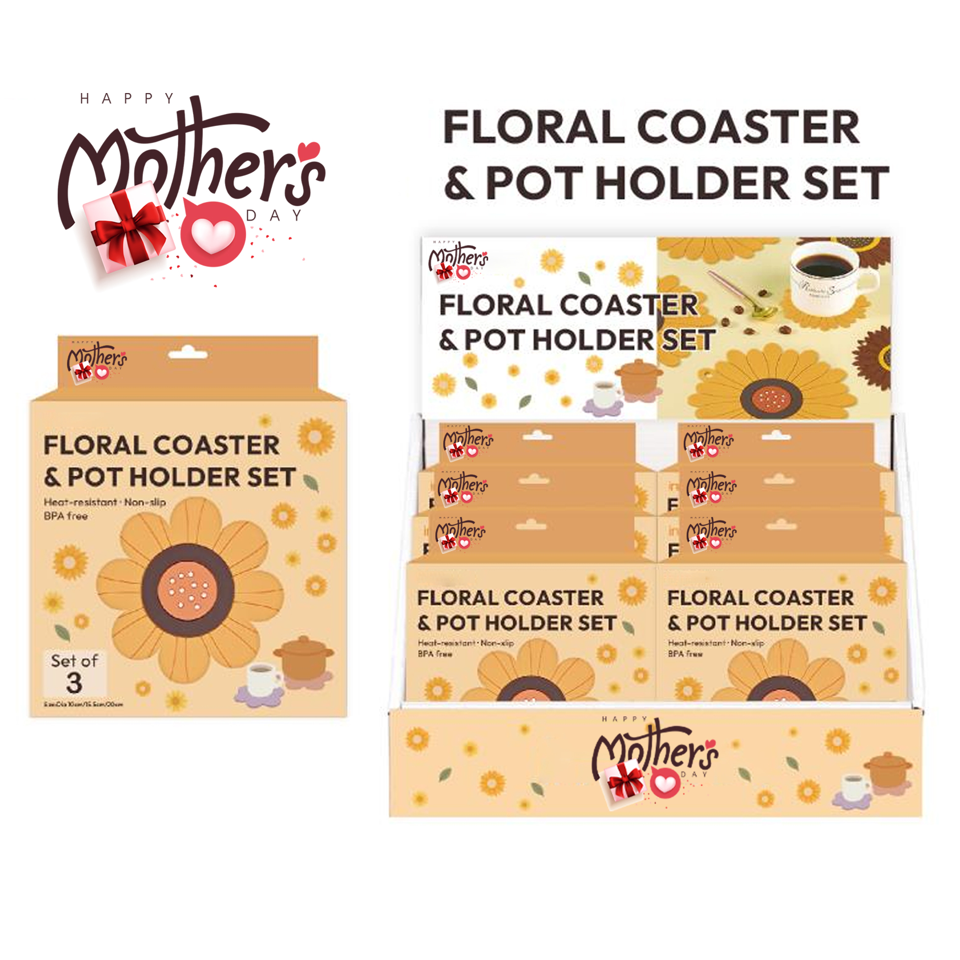 Anti-Hot Trivet Mat,Sunflower Anti-Heat Pan Mat,Antislip Heat Resistant Placemat